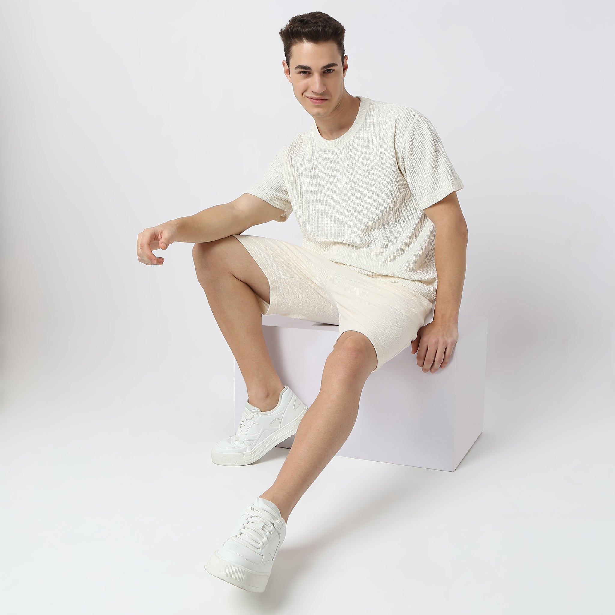 white baggy top