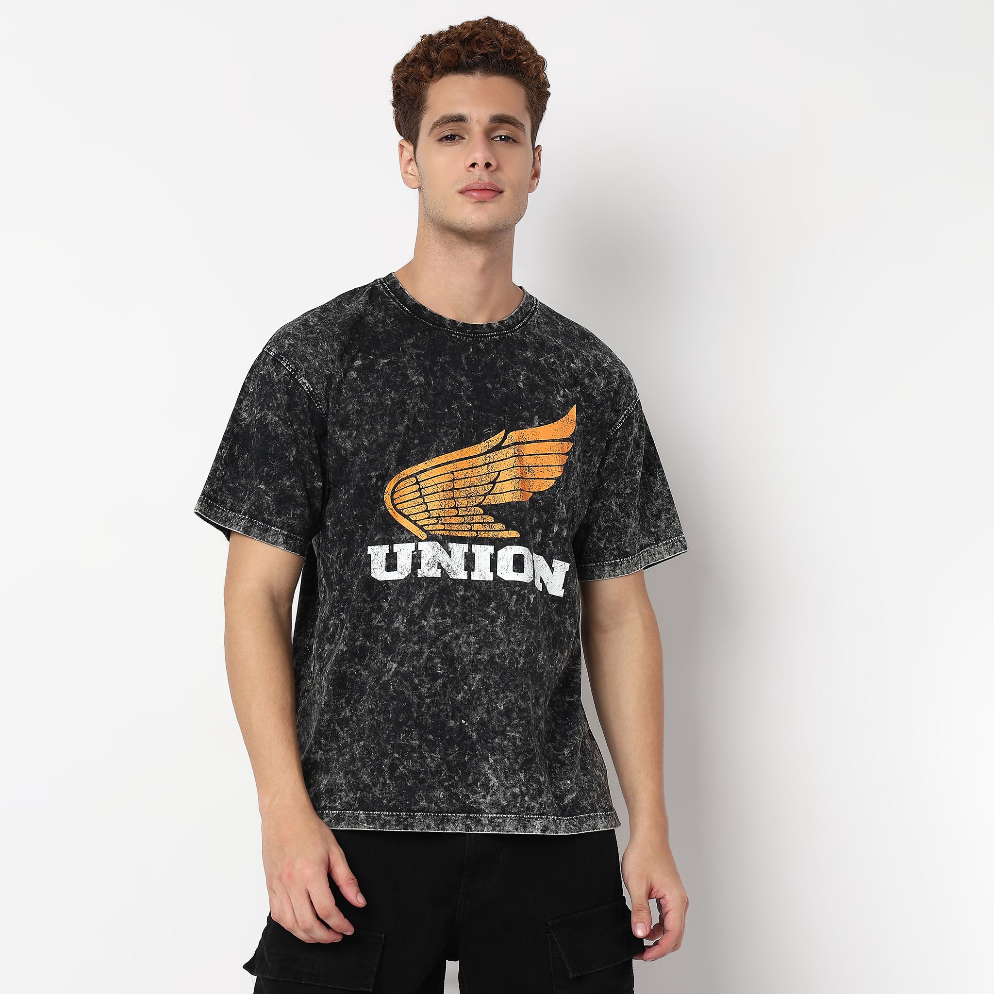 Graphic Crew Neck Union Half Sleeve T-Shirt