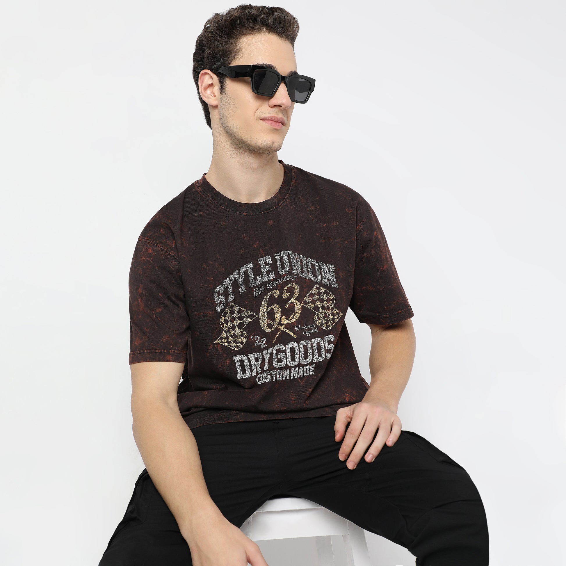 Oversized Crew Neck Modern Street Union Graphic T-Shirt