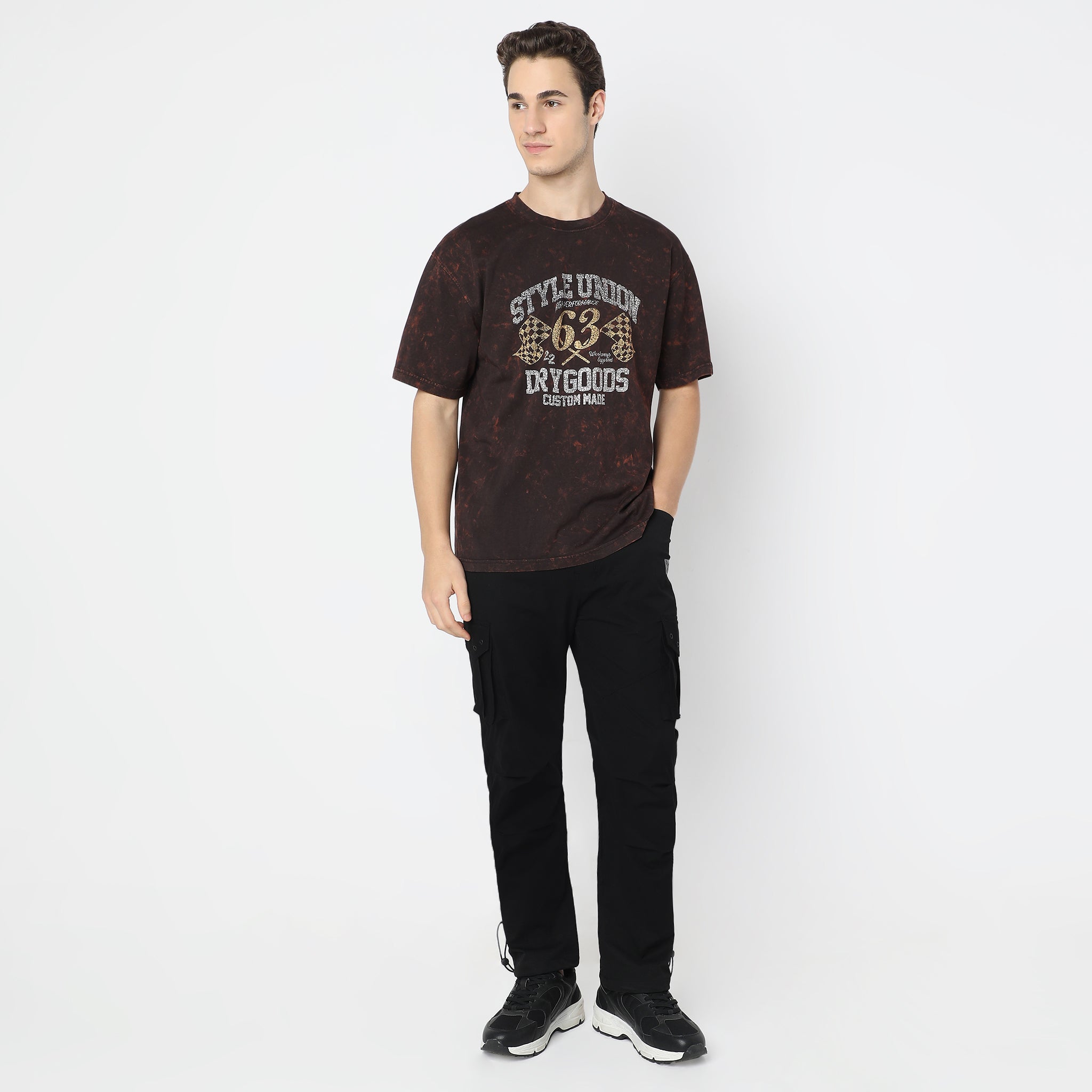 Oversized Crew Neck Modern Street Union Graphic T-Shirt