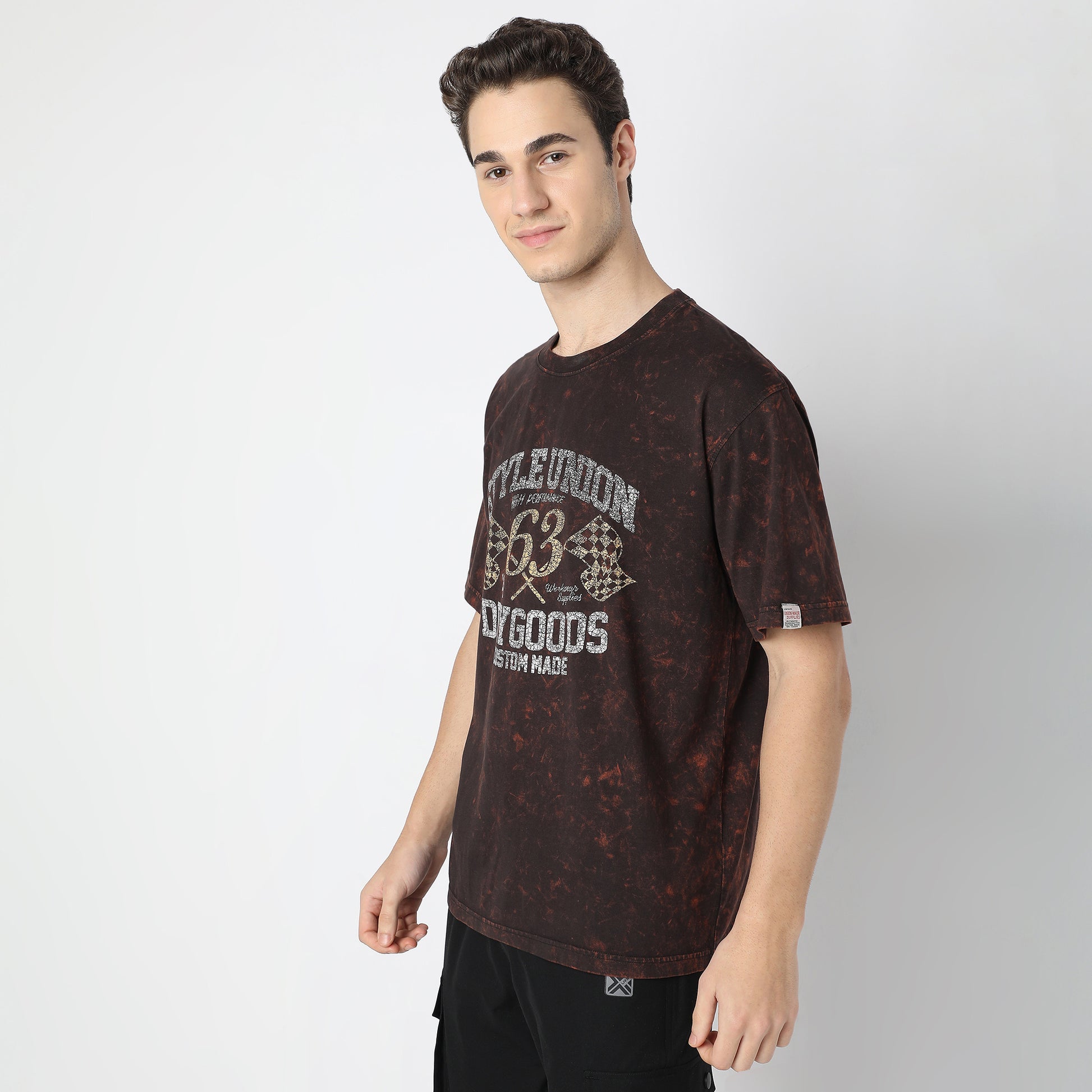 Oversized Crew Neck Modern Street Union Graphic T-Shirt