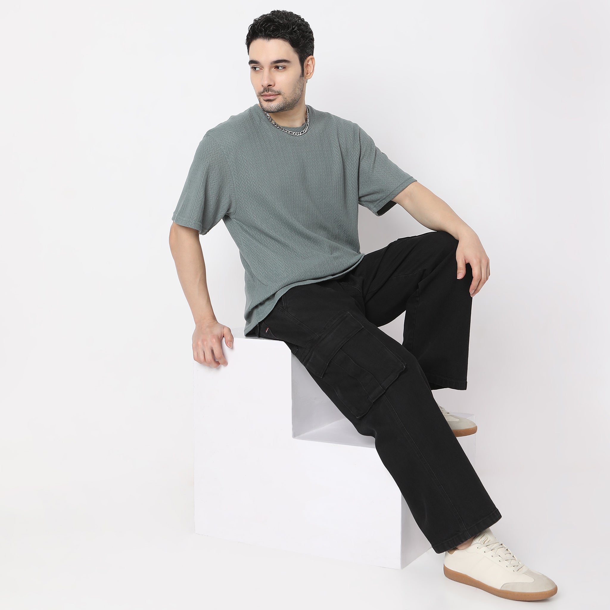 Oversize Structured Crew Neck Modern Street Baggy T-Shirt