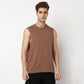 Oversize Structured Crew Neck Sleeveless Baggy T-Shirt