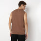 Oversize Structured Crew Neck Sleeveless Baggy T-Shirt