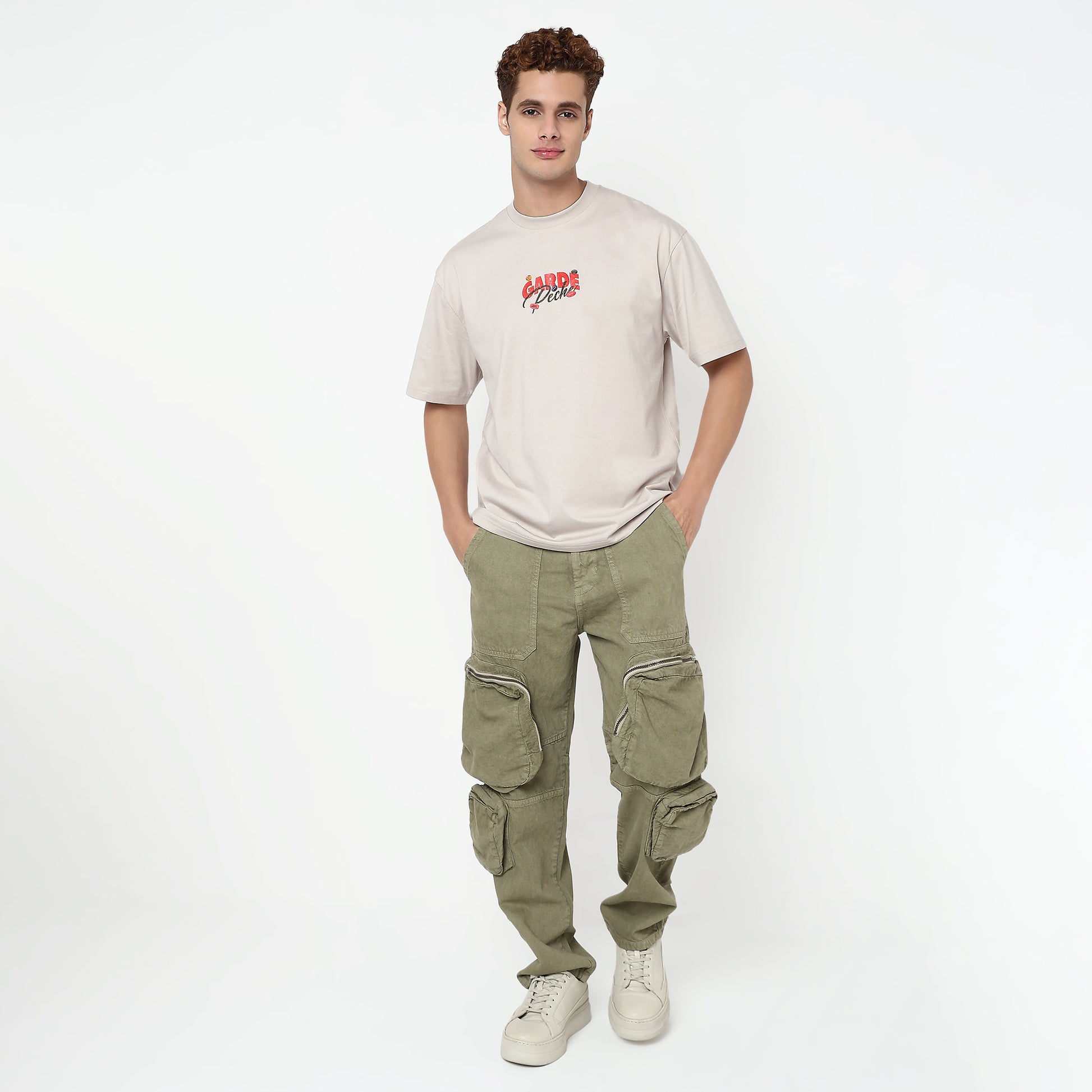 Knitted Graphic Crew Neck Oversize Karaoke T-Shirt