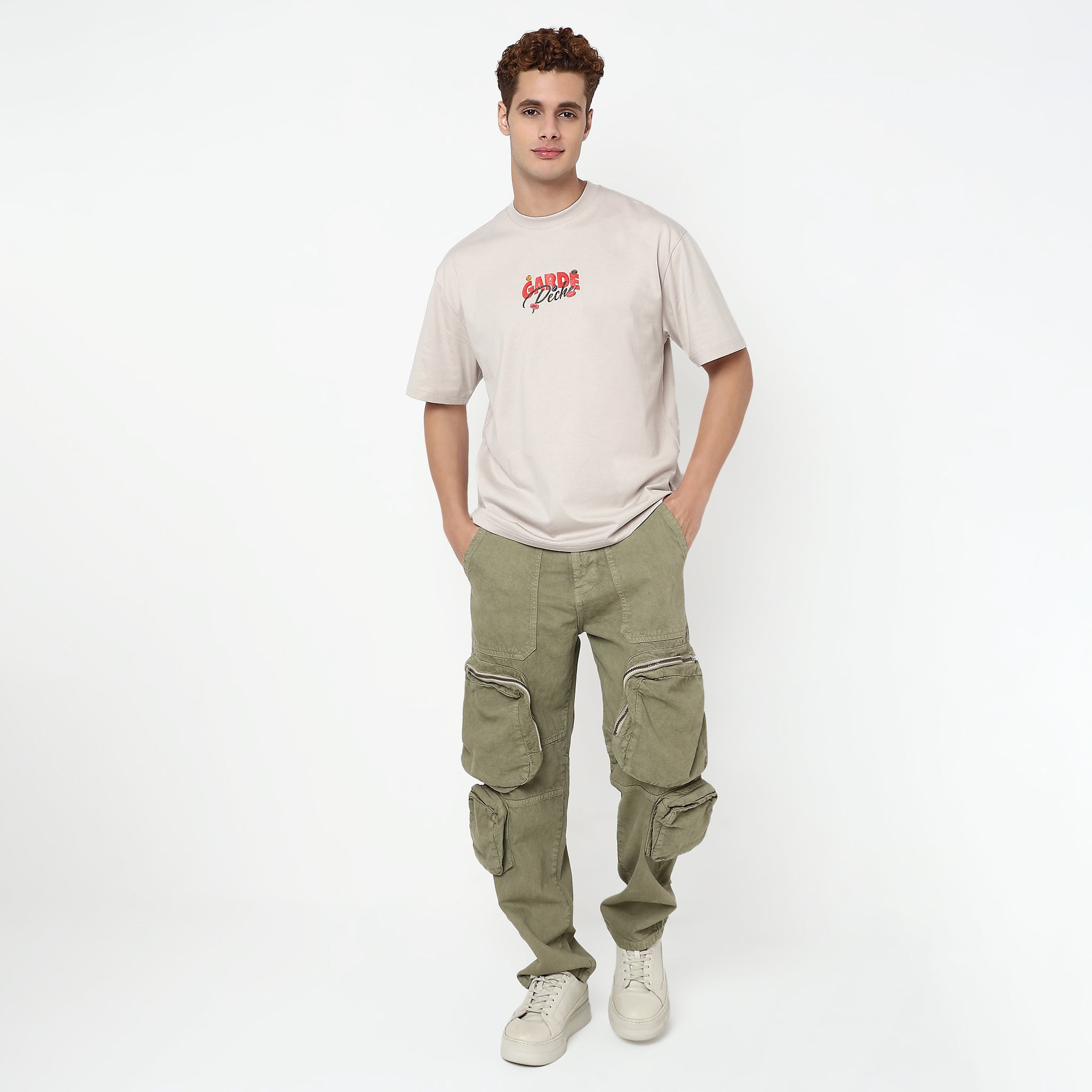 Knitted Graphic Crew Neck Oversize Karaoke T-Shirt