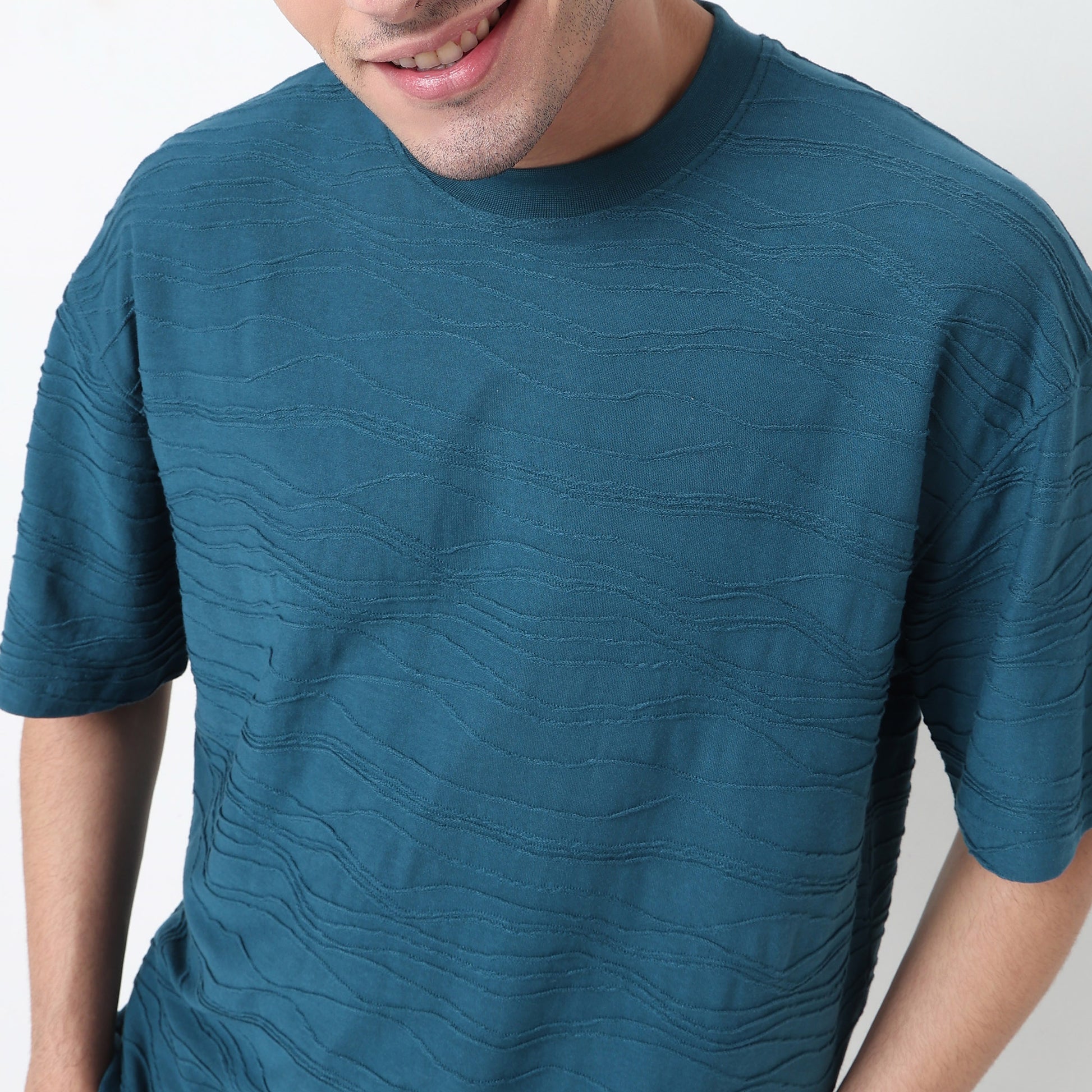 Crew Neck Structured Baggy T-Shirt
