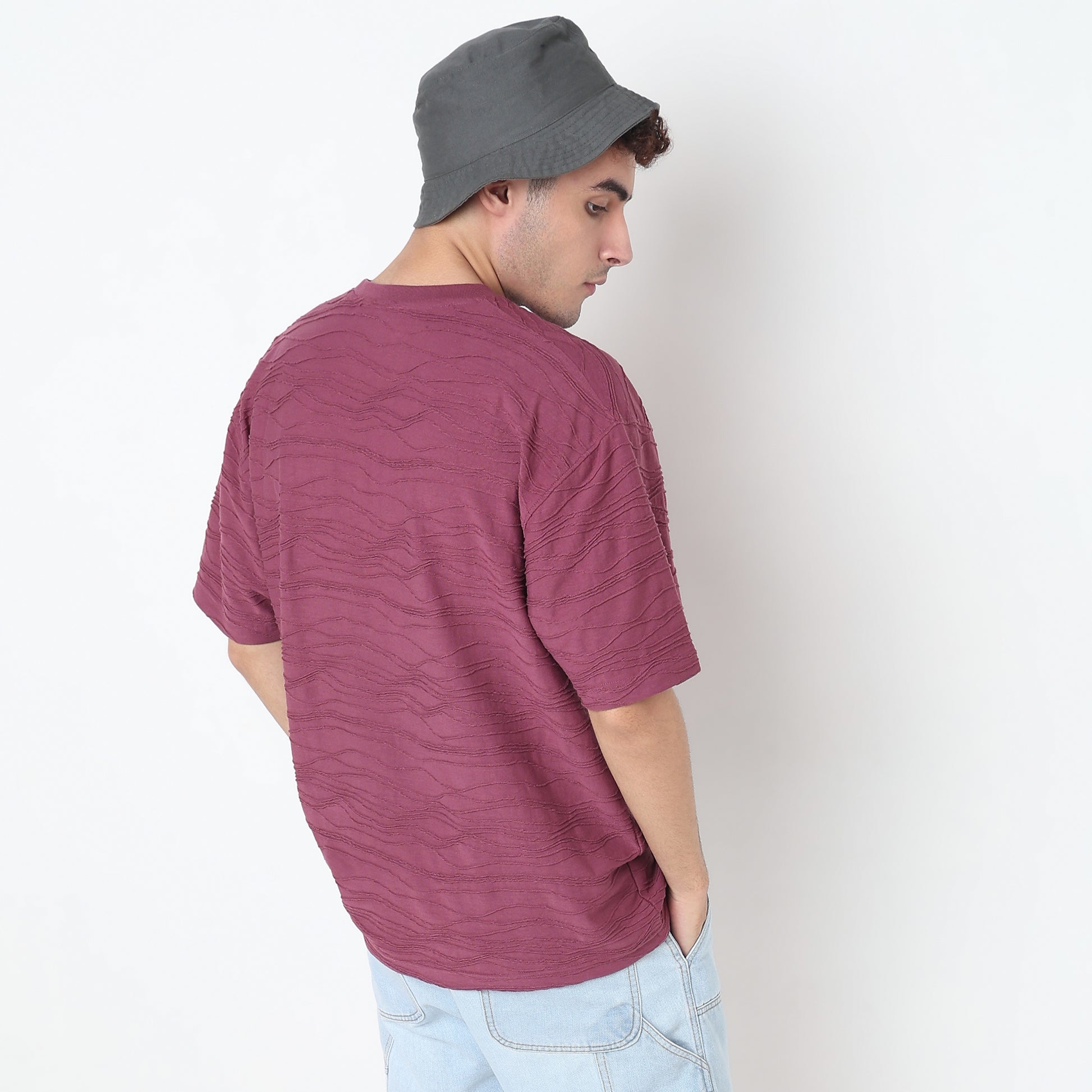 Crew Neck Structured Baggy T-Shirt