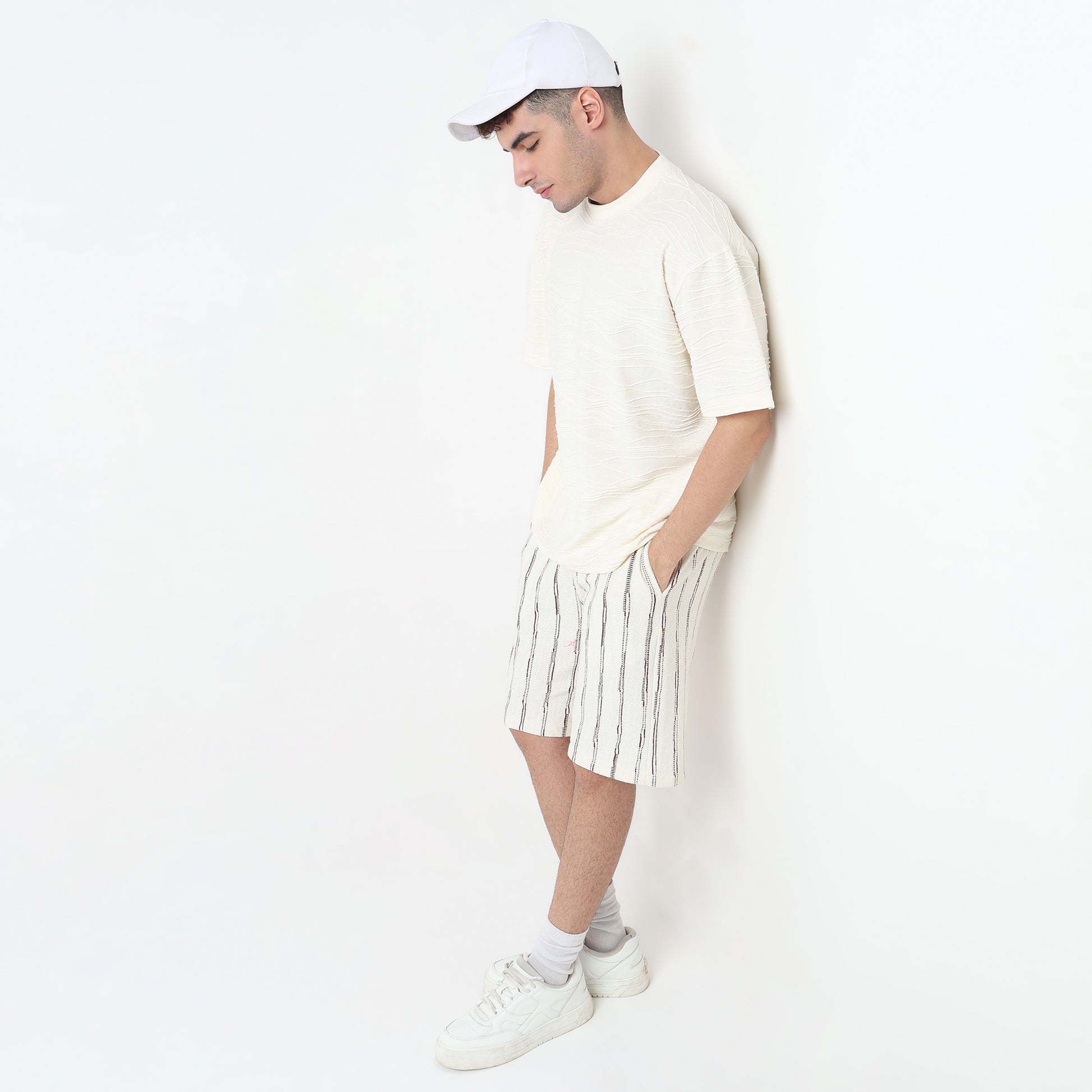 Crew Neck Structured Baggy T-Shirt