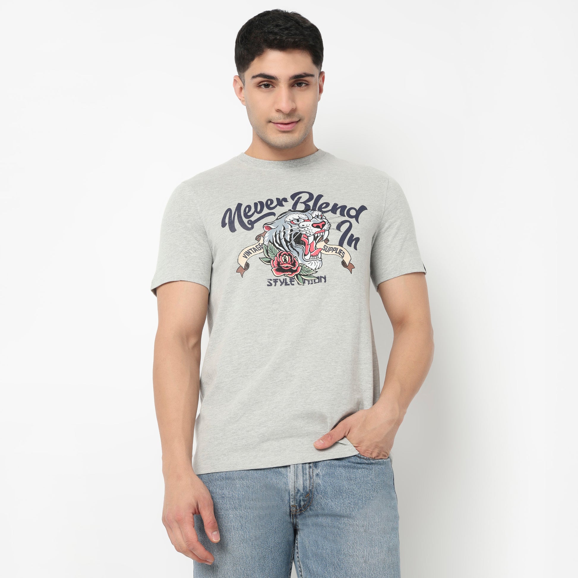 Crew Neck Graphic T-Shirt