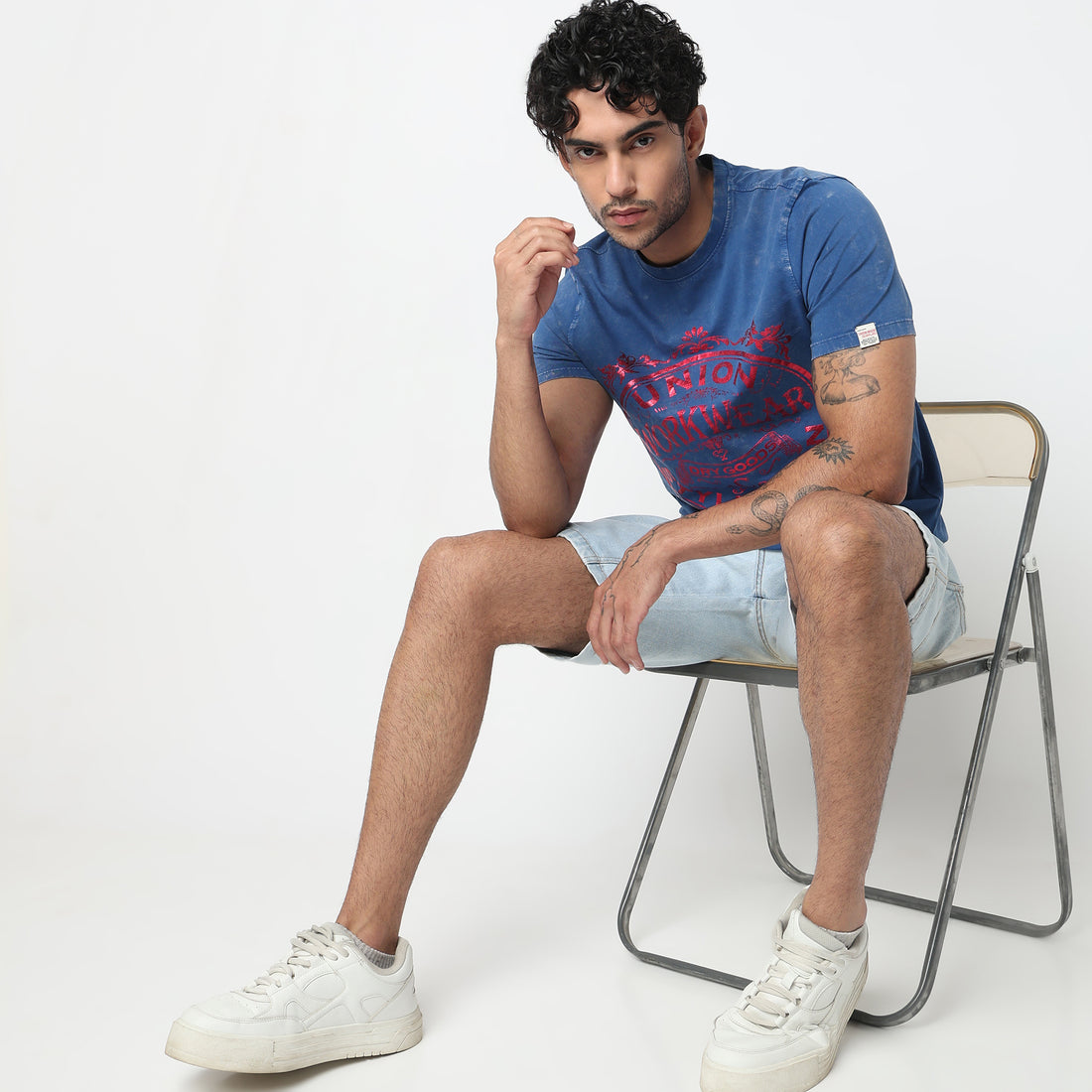 Cotton Crew Neck Graphic T-Shirt
