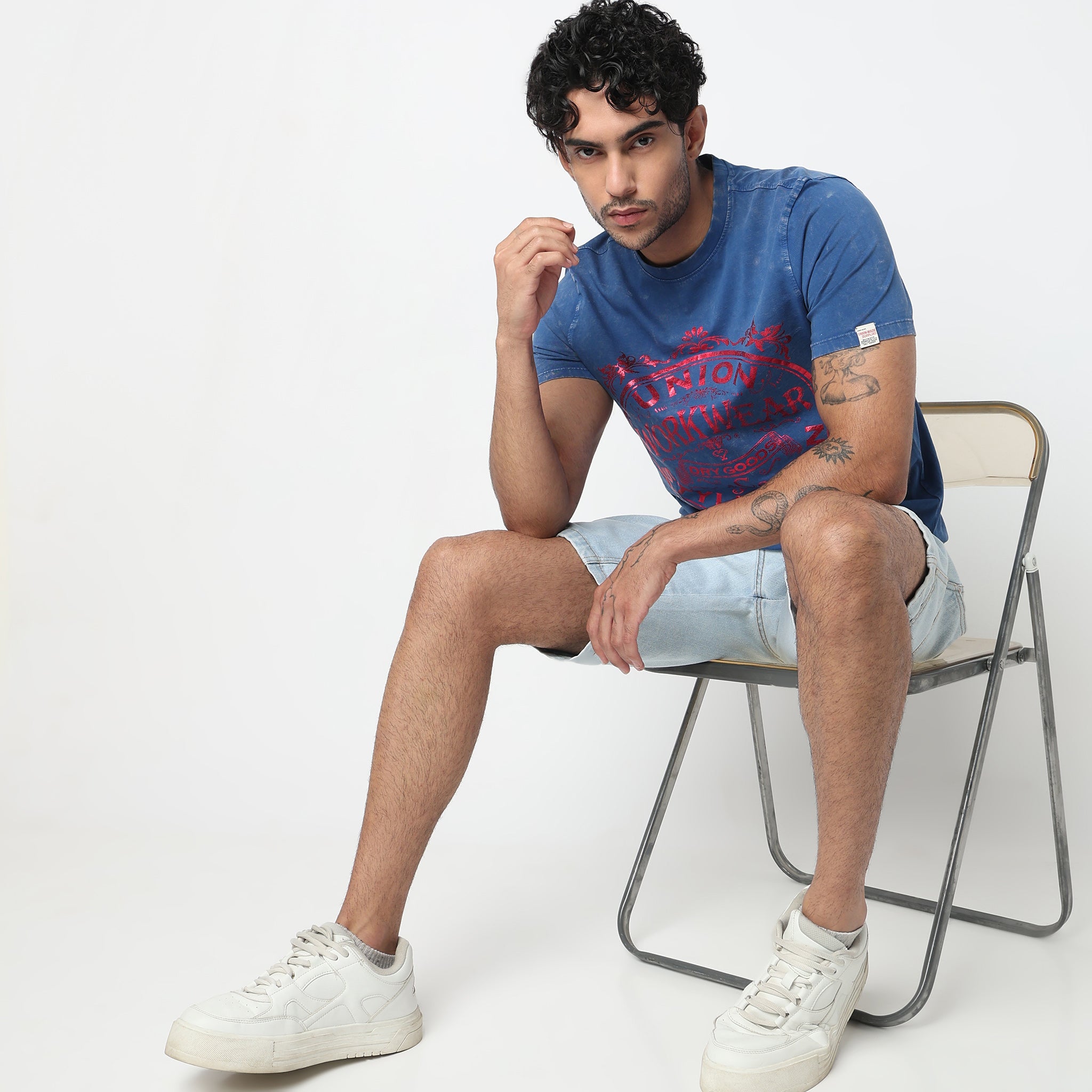 Cotton Crew Neck Graphic T-Shirt