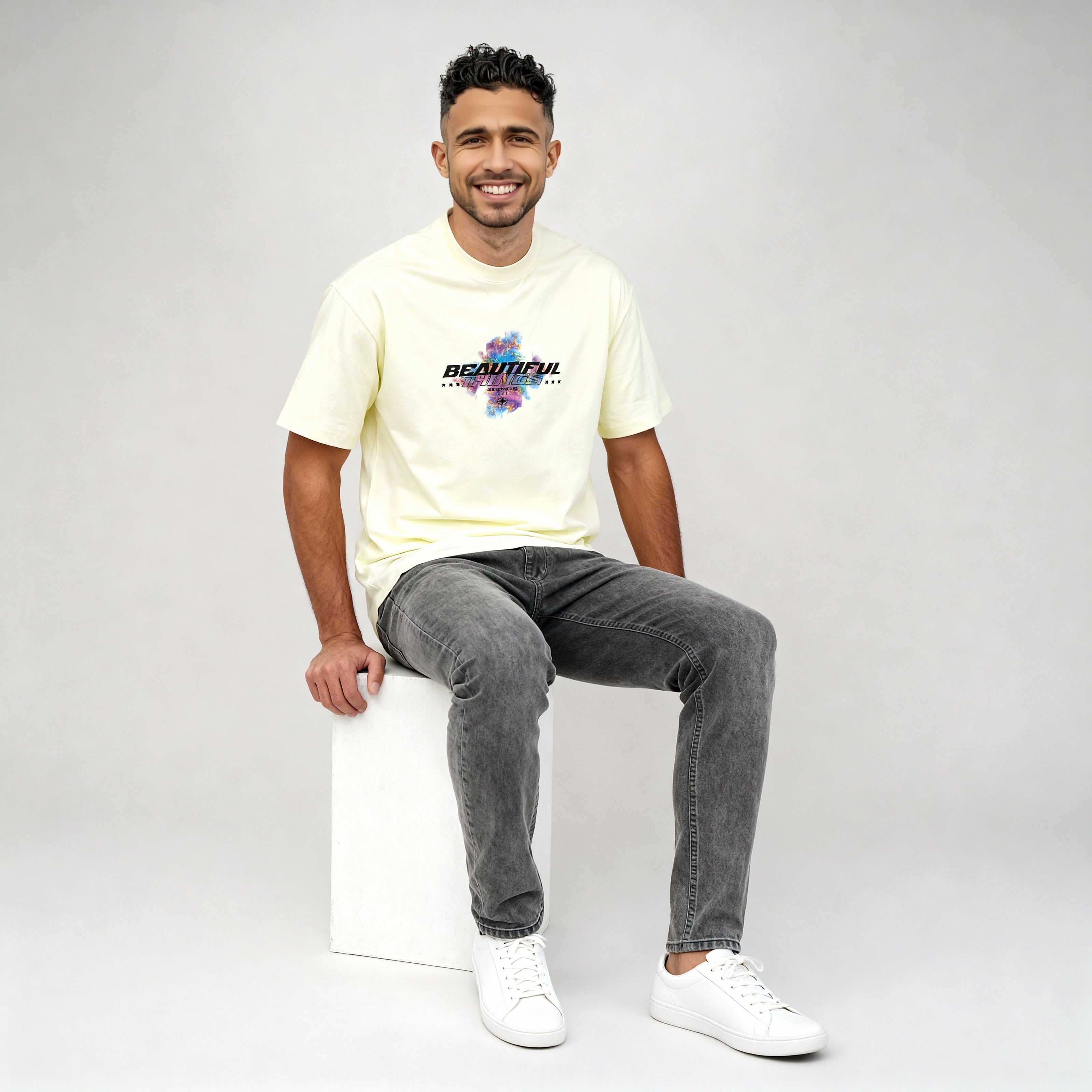 Oversize Cotton Karaoke Graphic T-Shirt