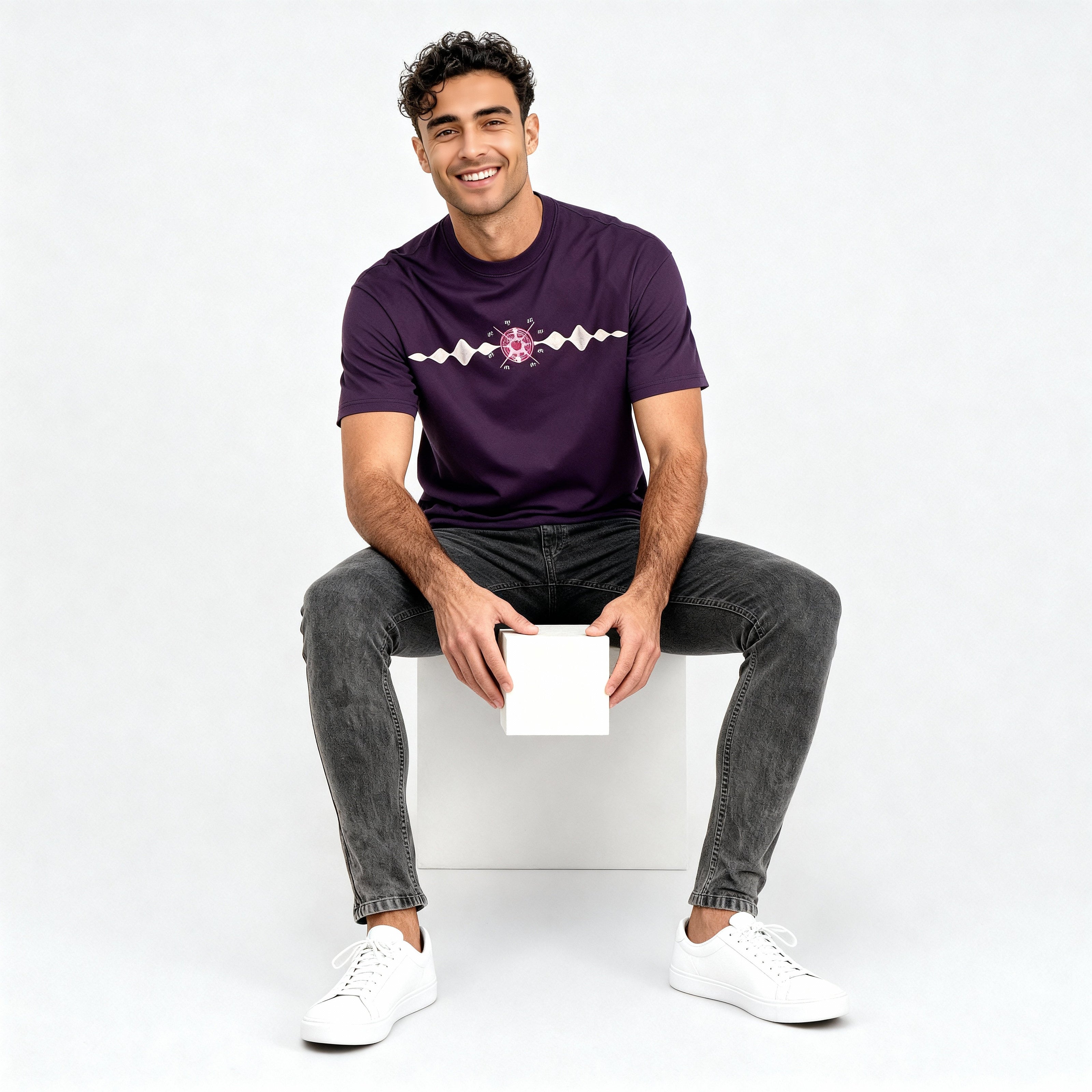 Oversize Cotton Karaoke Graphic T-Shirt