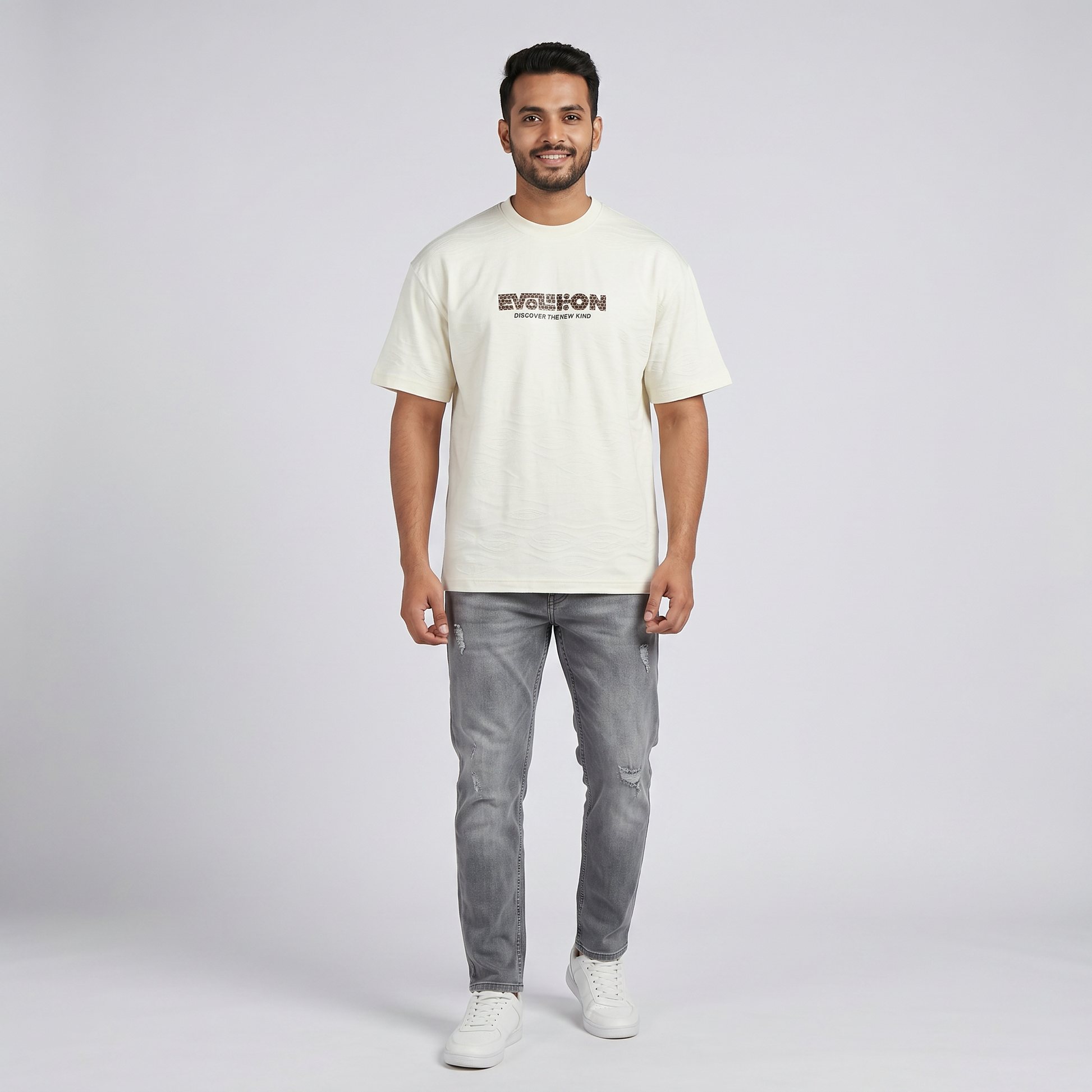 Oversize Crew Neck Structured T-Shirt