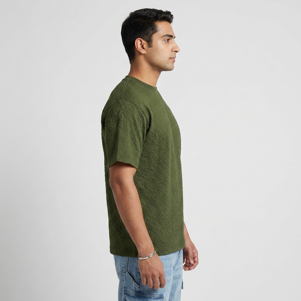 Structured Crew Neck Baggy T-Shirt