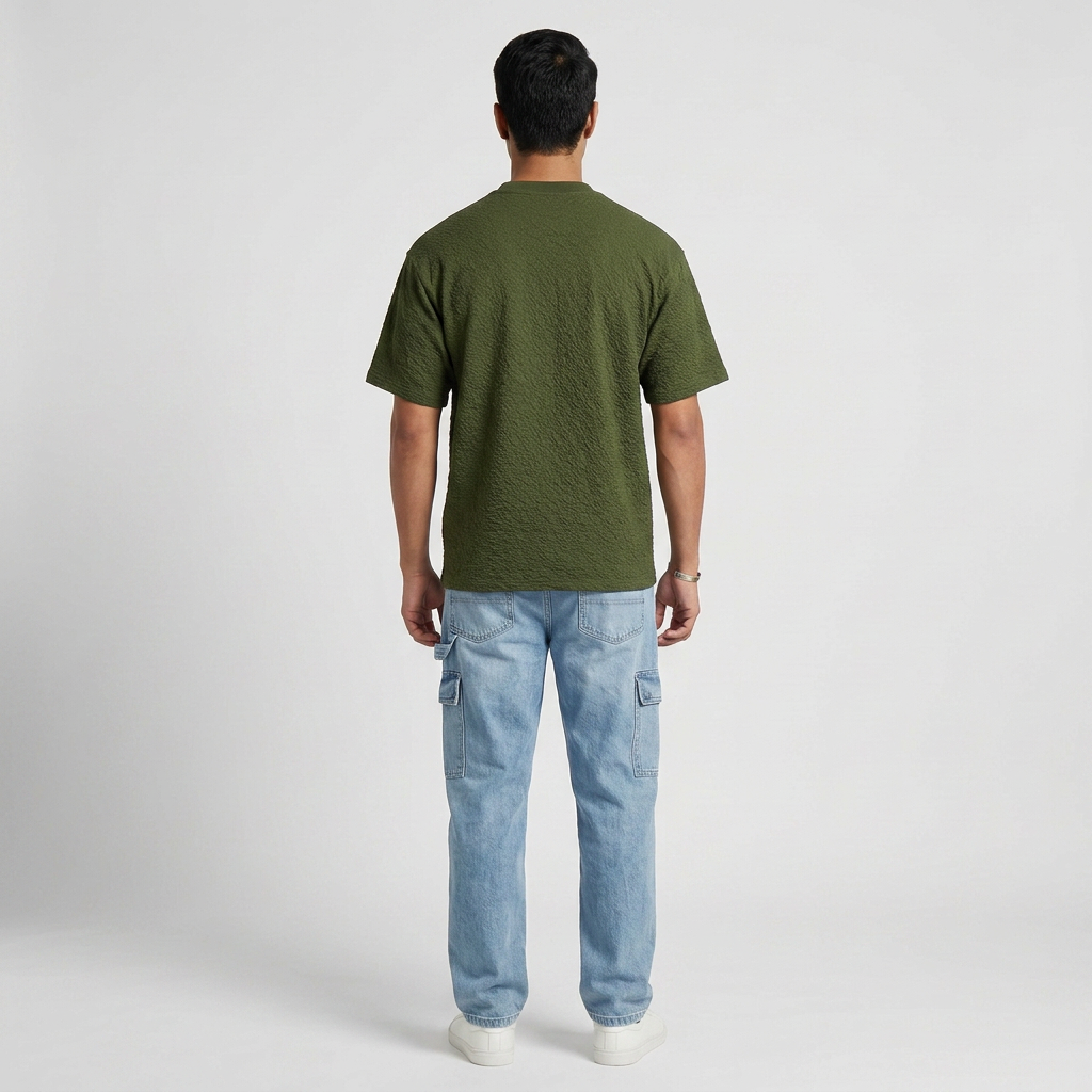 Structured Crew Neck Baggy T-Shirt