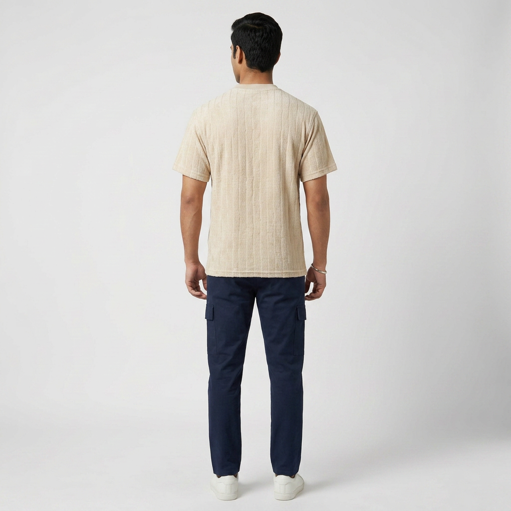 Structured Crew Neck Baggy T-Shirt