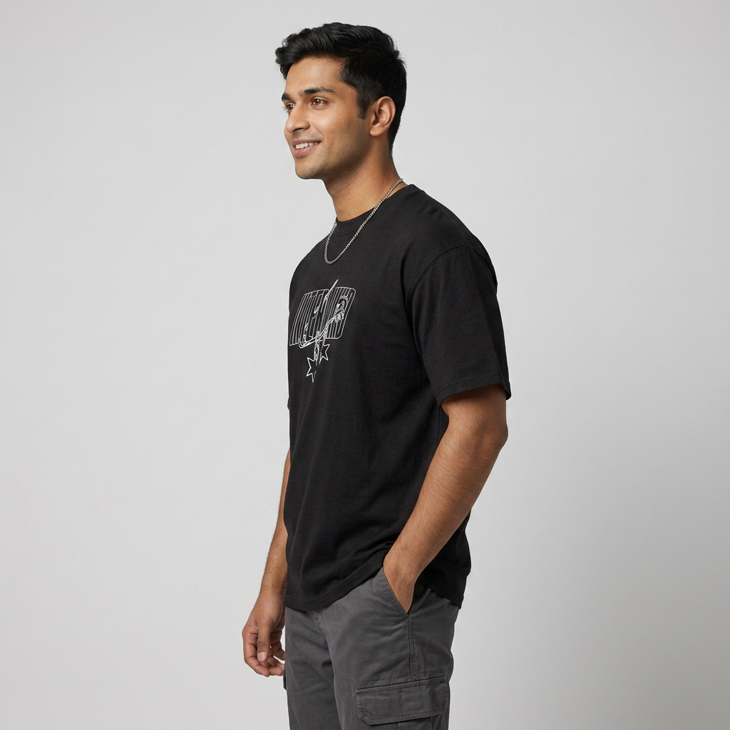 Structured Crew Neck Baggy T-Shirt
