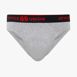 Cotton Grey Melange & Maroon Mens Brief