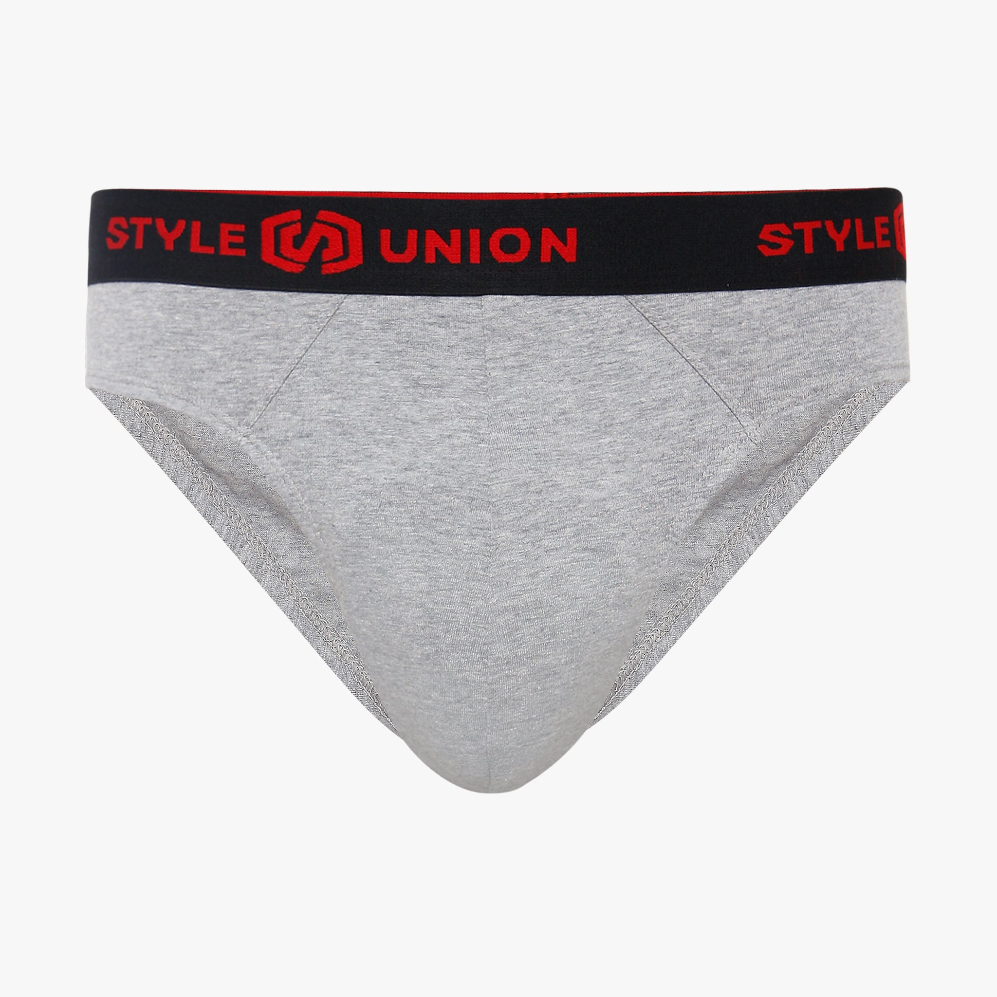 Cotton Grey Melange & Maroon Mens Brief