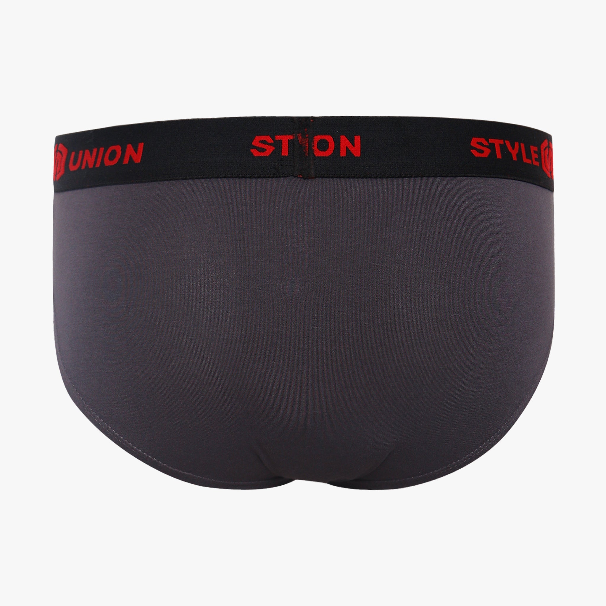 Cotton Black & Dark Grey Melange Mens Brief