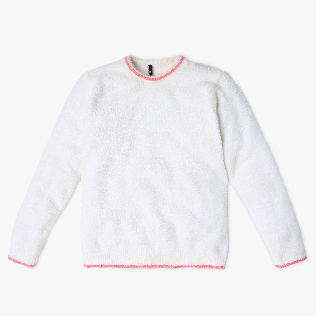 Girl's Regular Fit Jacquard Sweater