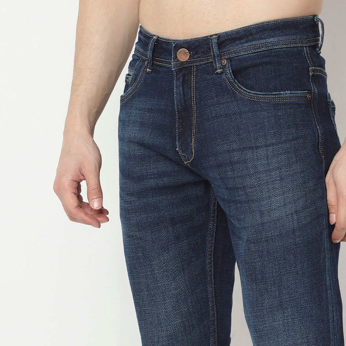 Straight Fit Classic Washed Jeans