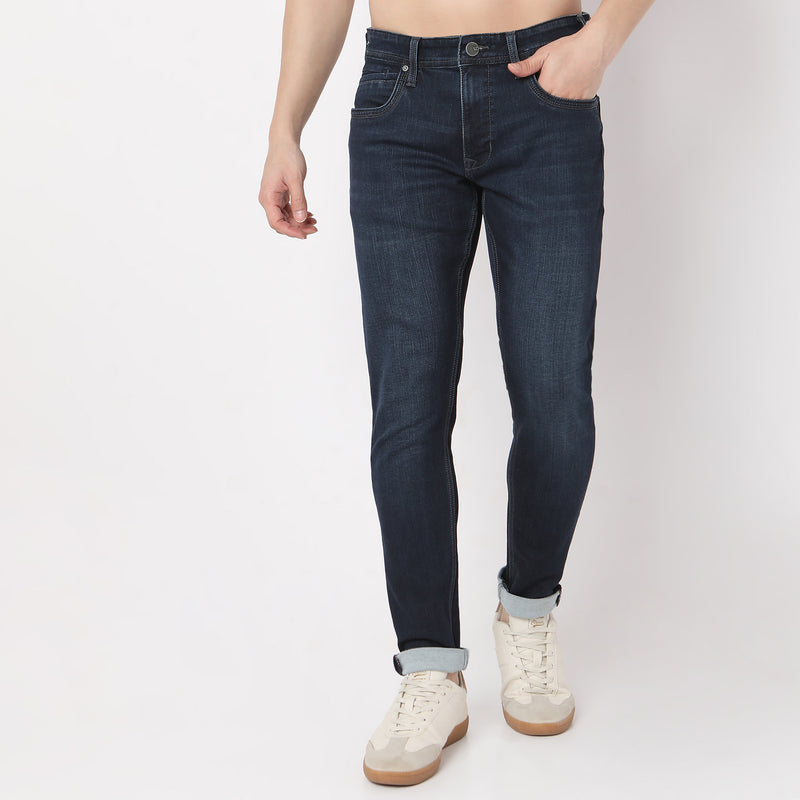 Skinny Comfort 3D Whiskers Full Length Jeans