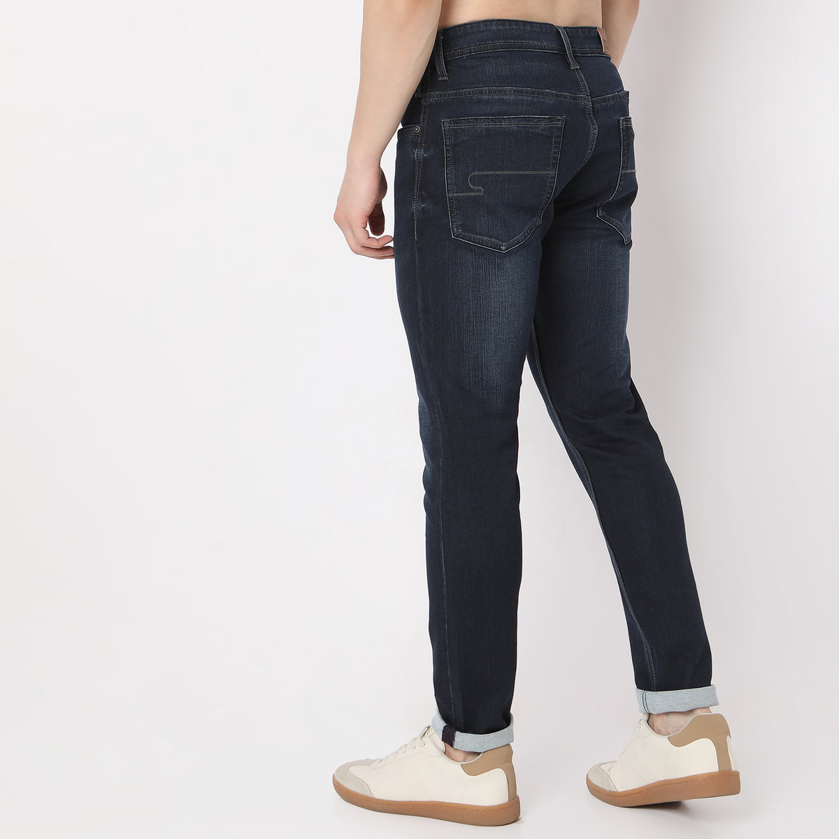 Skinny Comfort 3D Whiskers Full Length Jeans