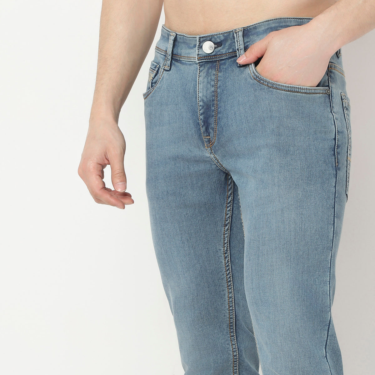 Slim Fit Vintage Look Jeans