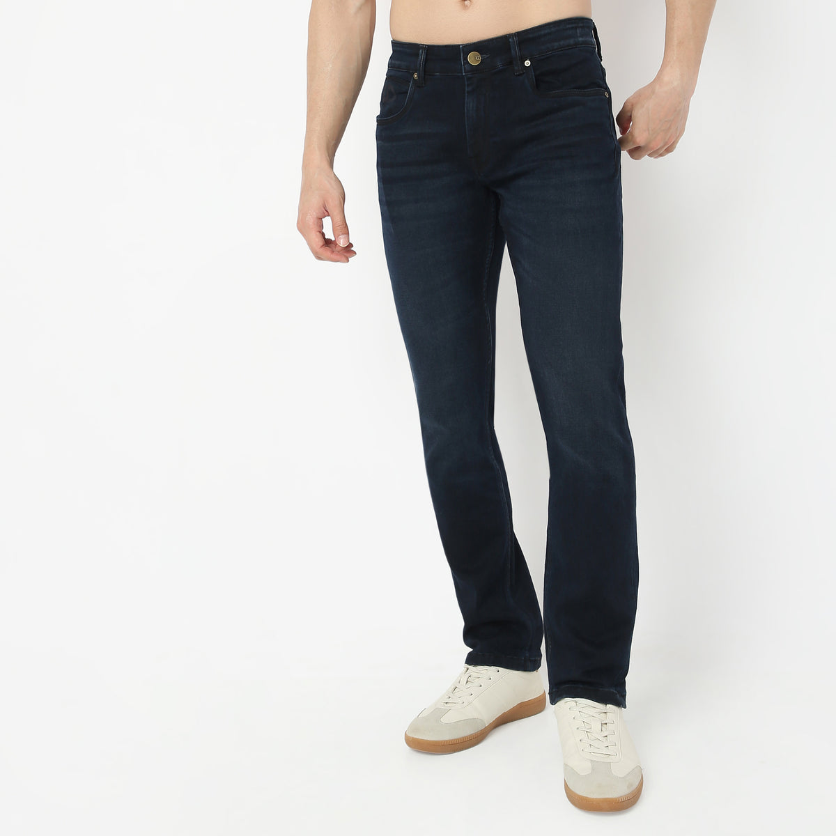 Straight Fit Dark Stretch Jeans