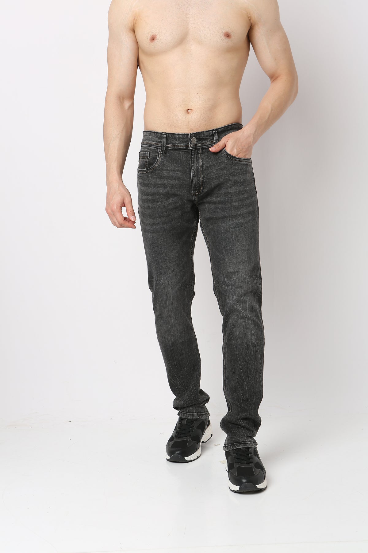 Straight Fit 3D Whisker Jeans