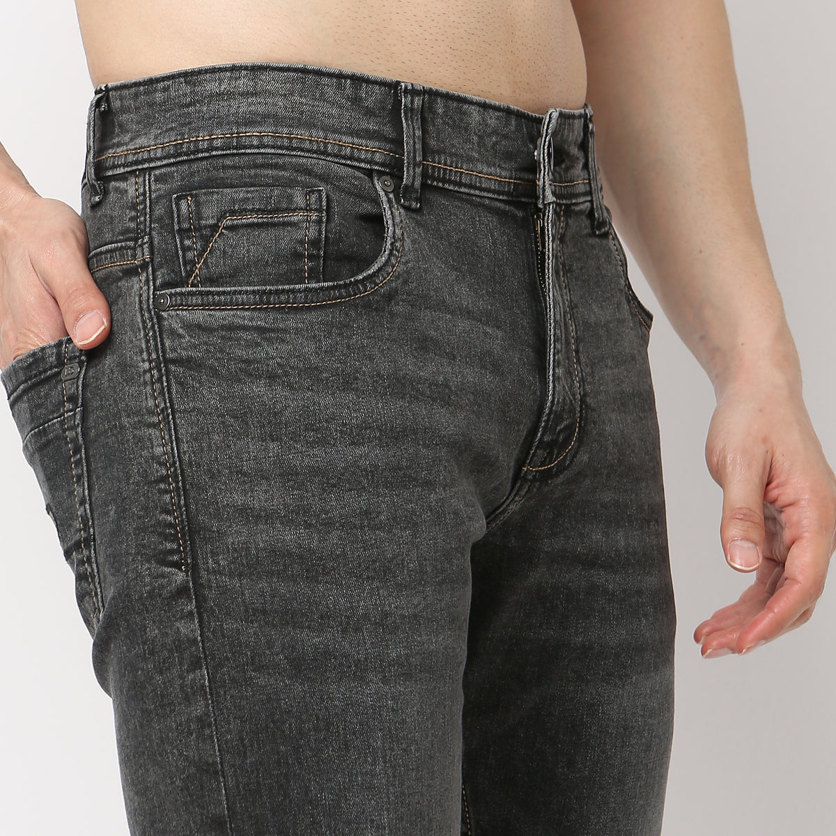 Straight Fit 3D Whisker Jeans