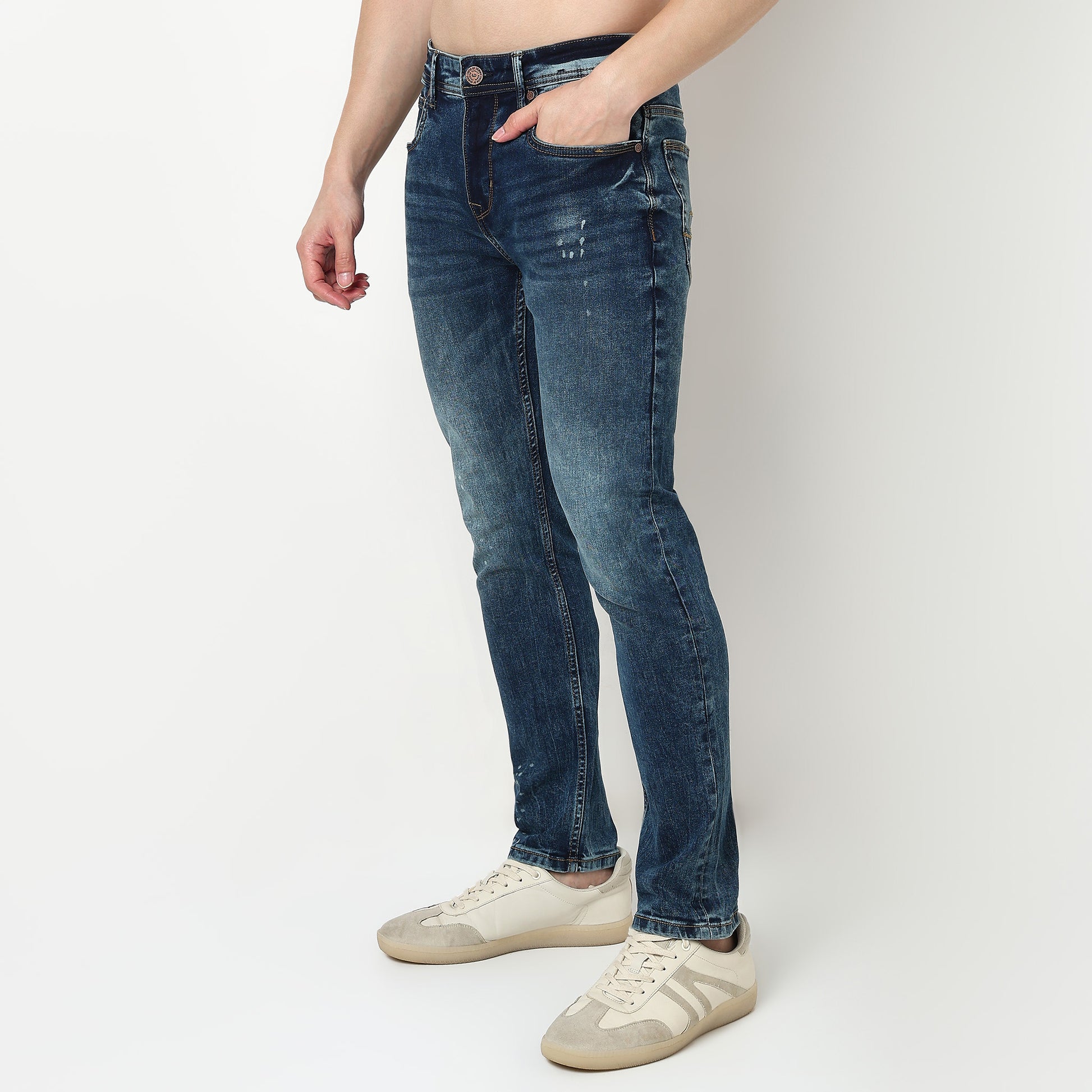 Stone Wash Slim Fit Jeans