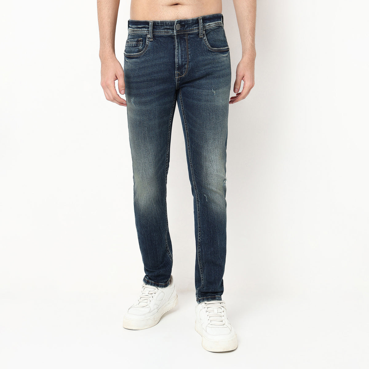 Cotton Spandex Stone Wash Jeans