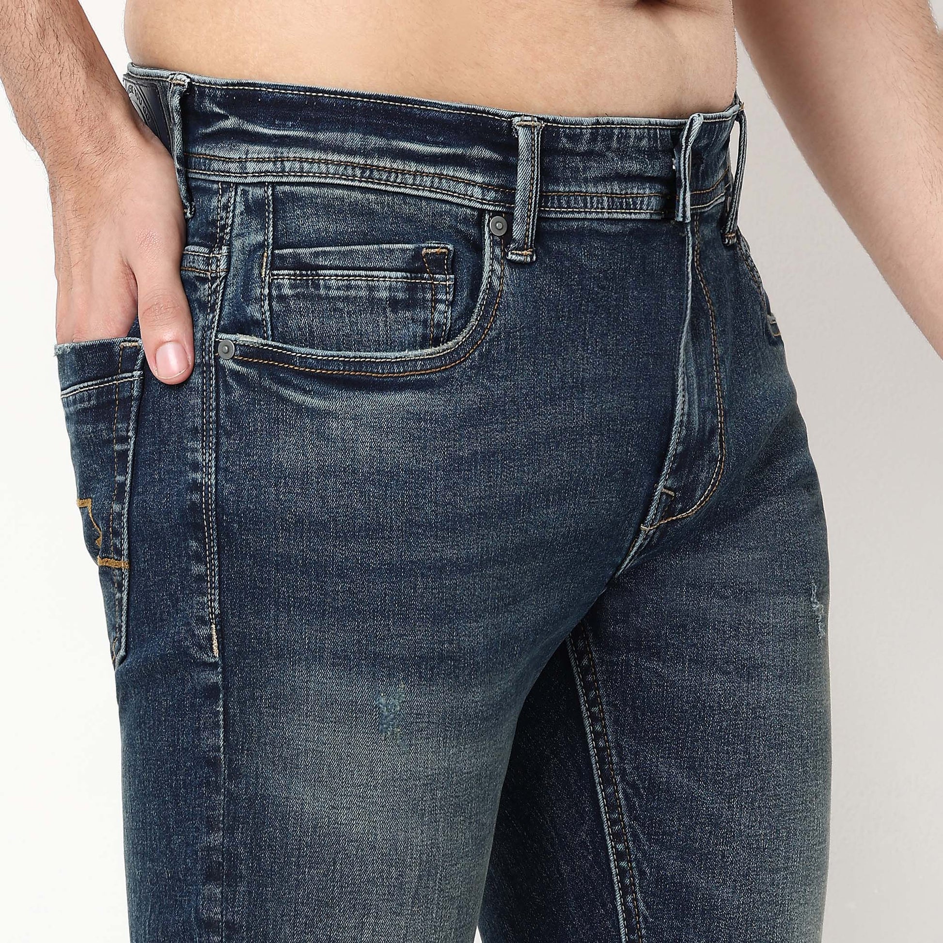 Cotton Spandex Stone Wash Jeans