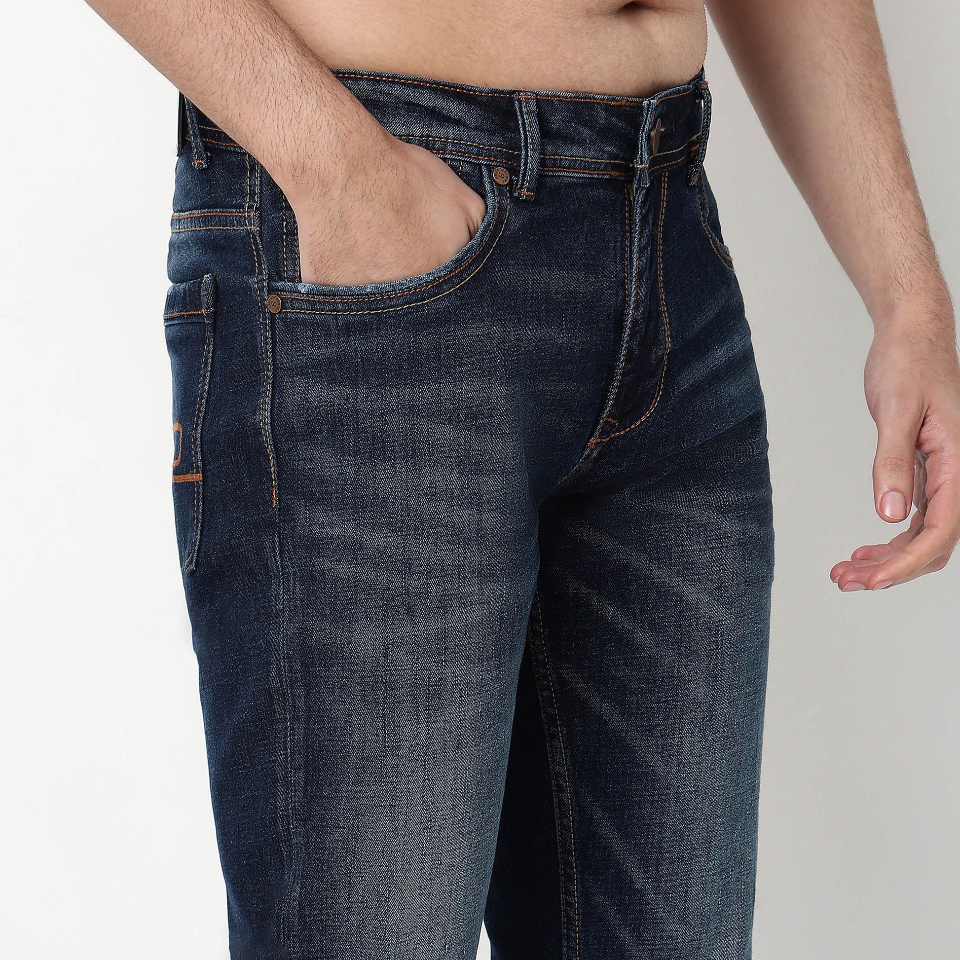 Cotton Spandex Stone Wash Jeans