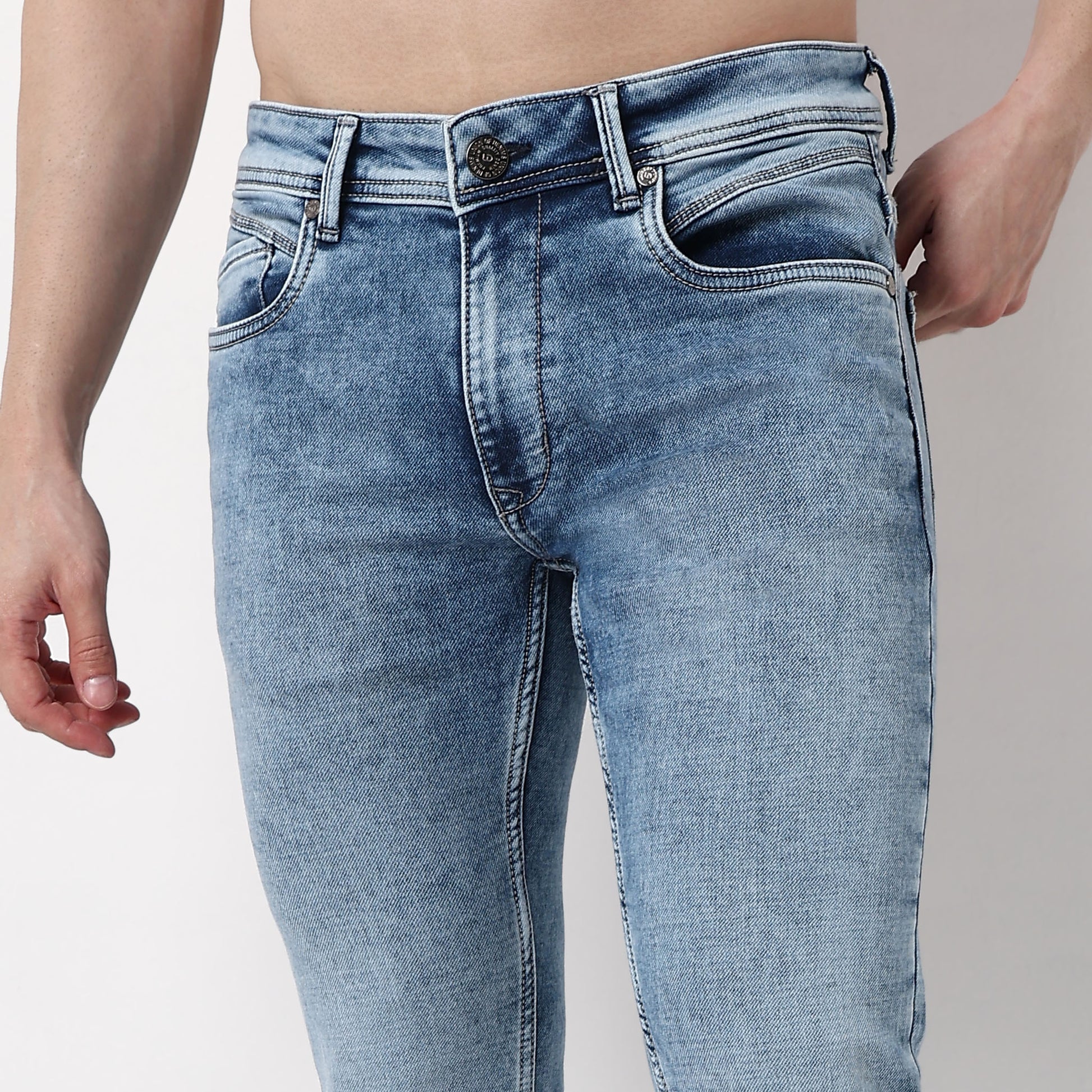 Slim Fit Vintage Wash Jeans