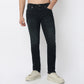 Stone Wash Straight Jeans