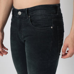 Stone Wash Straight Jeans