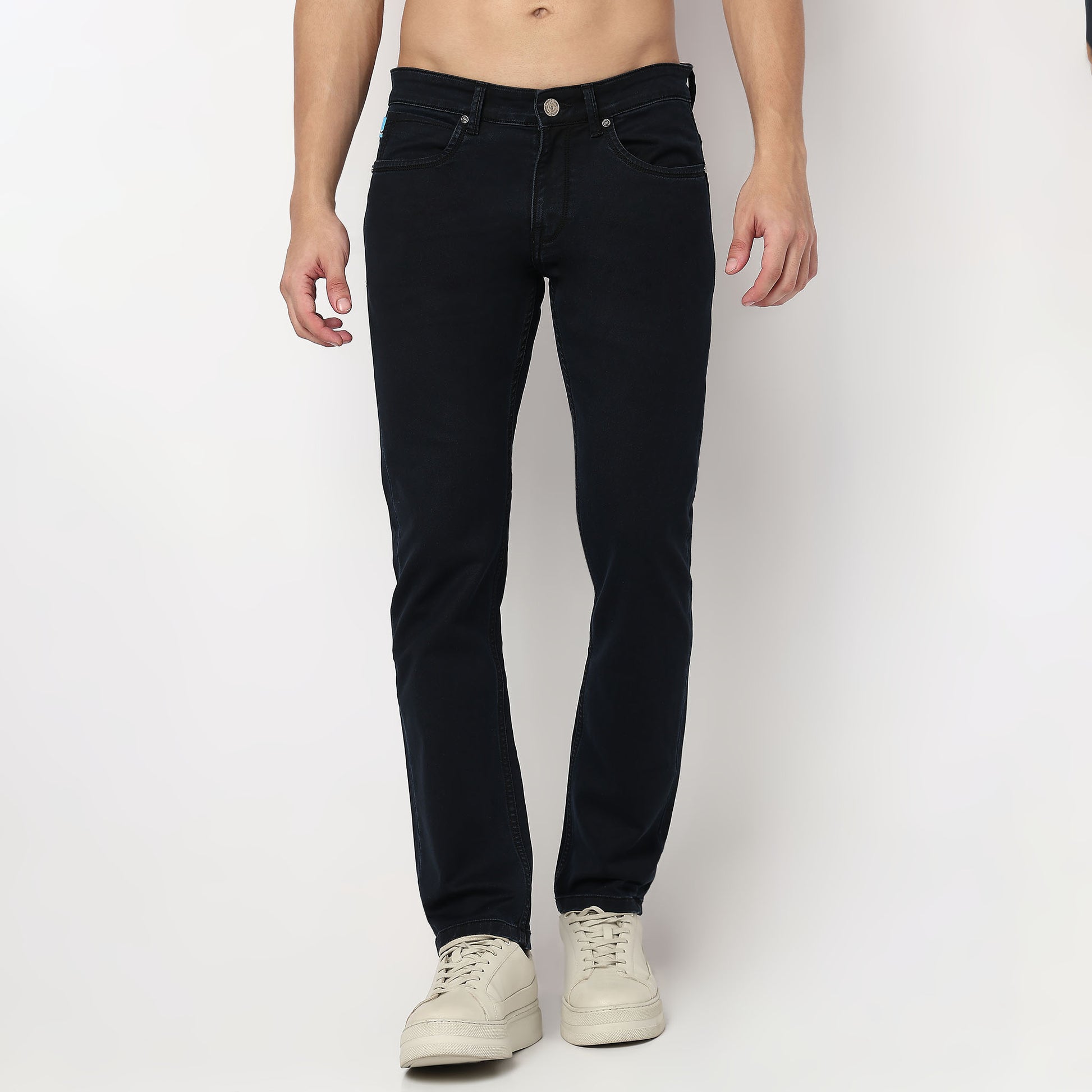 Straight Fit Rich Dark Indigo Sharp And Sophisticated Look Jeans
