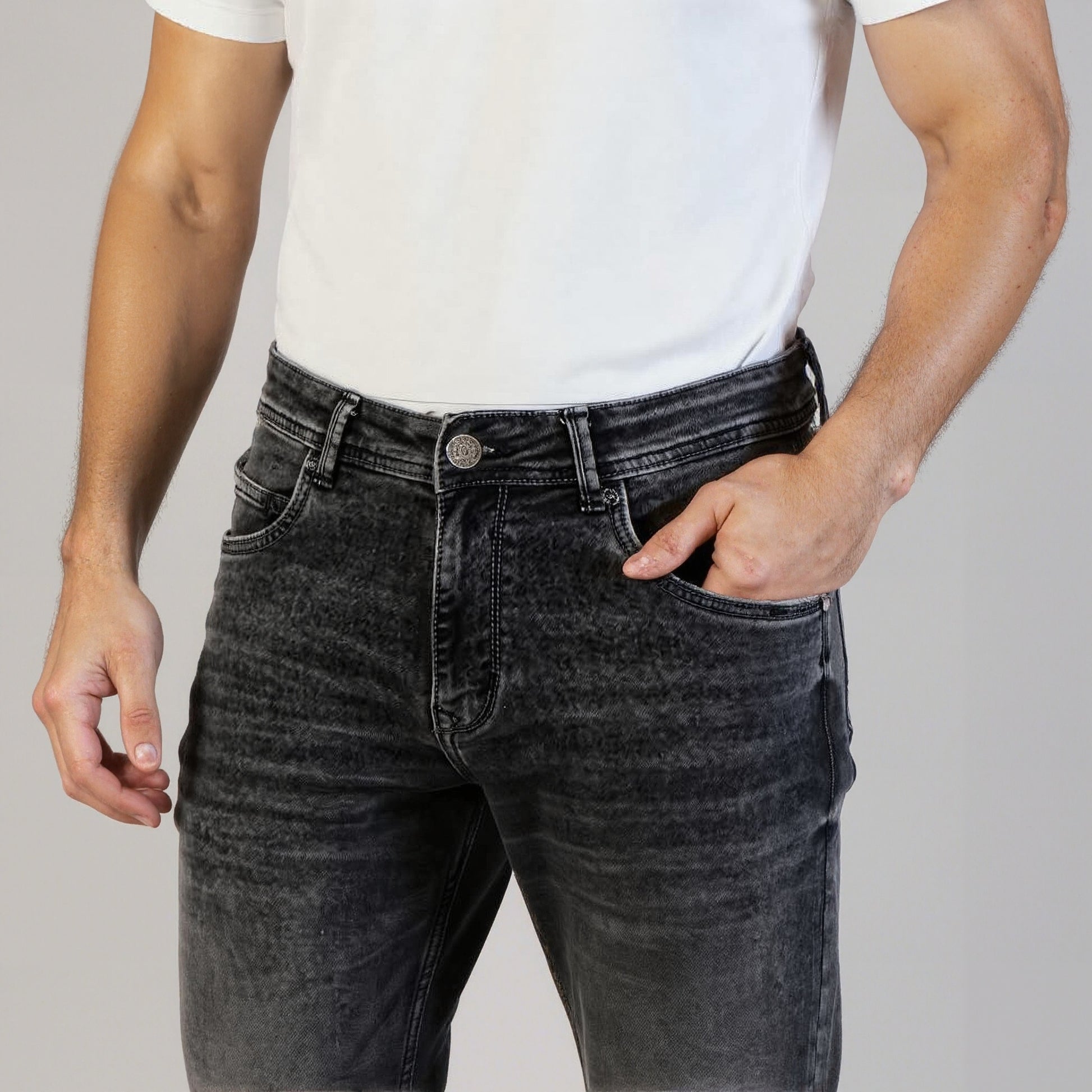 Stone Wash Straigth Fit Jeans