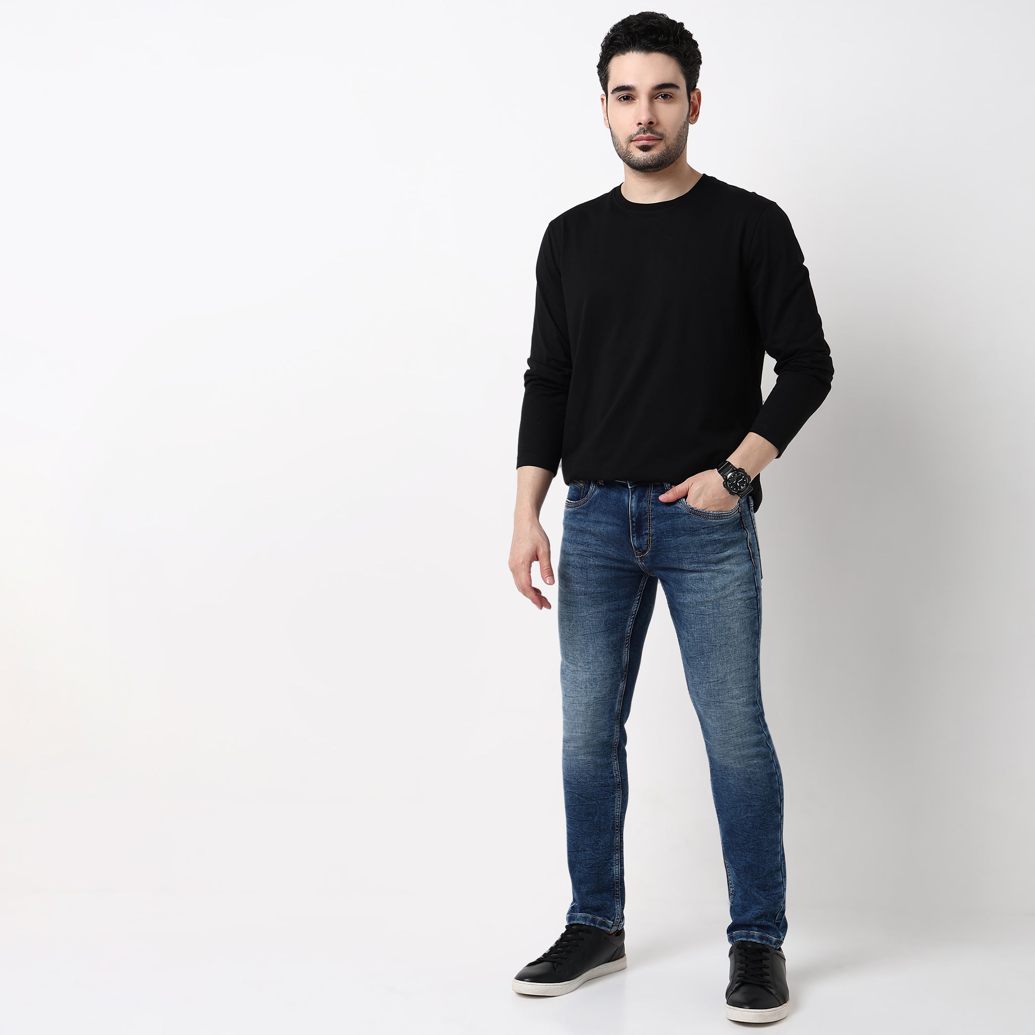 Slim Fit Vintage Wash Jeans