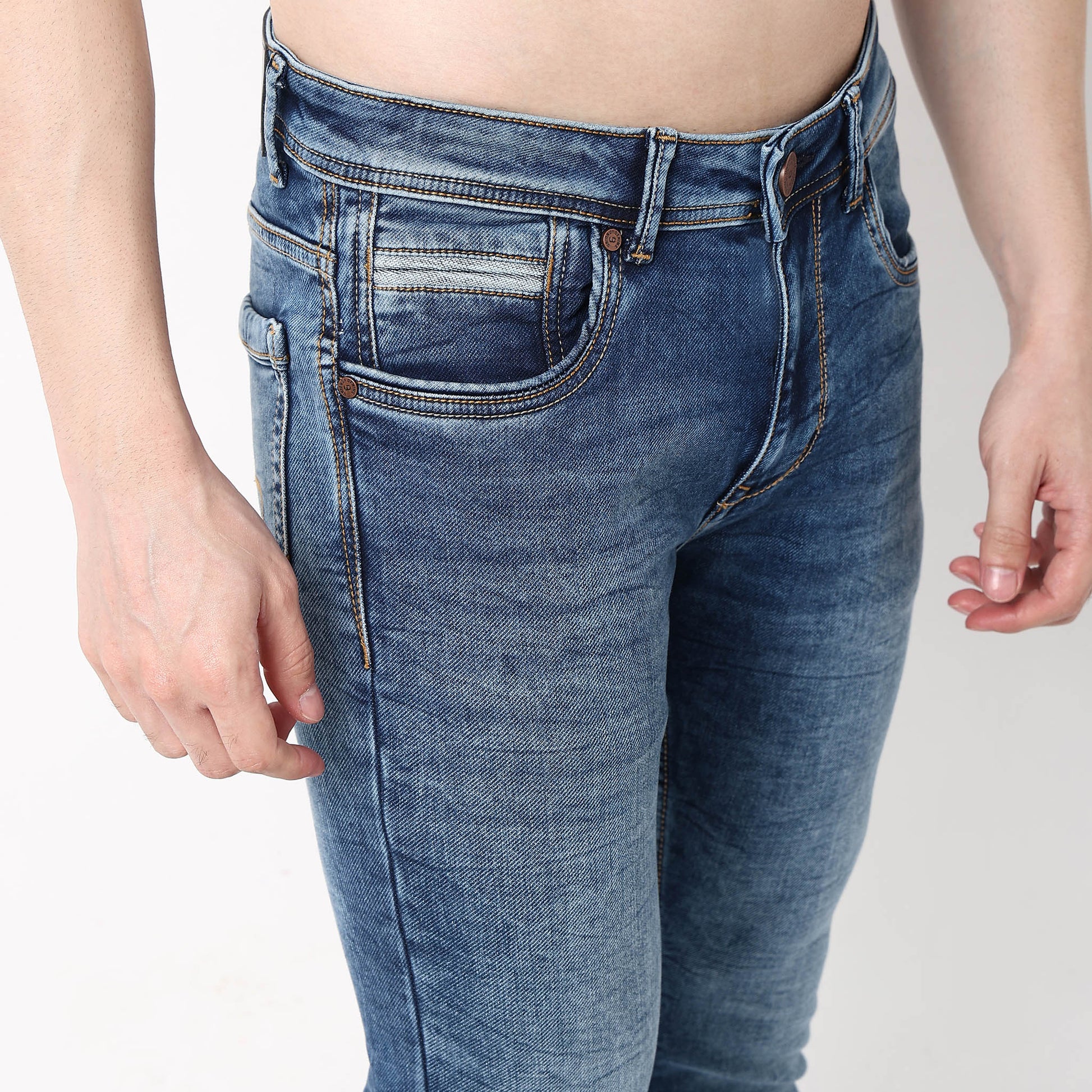 Slim Fit Vintage Wash Jeans