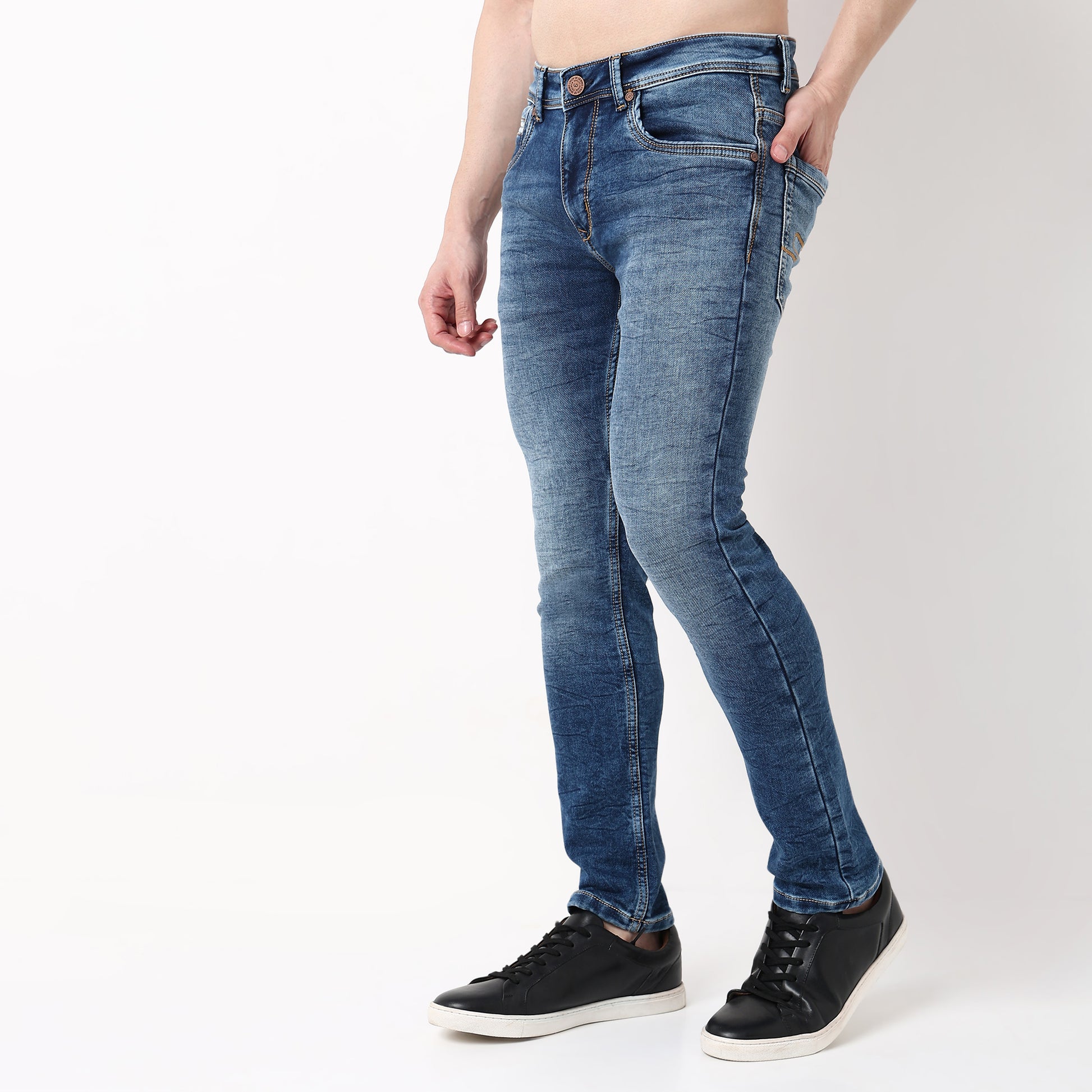 Slim Fit Vintage Wash Jeans