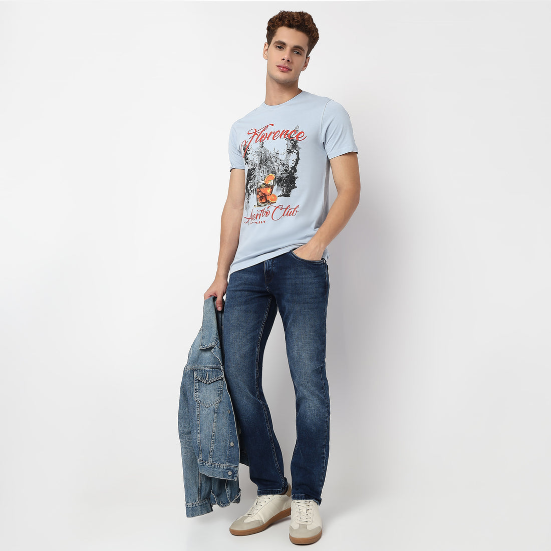 Knitted Slub Fabric Adding Depth Stone Wash Straight Jeans