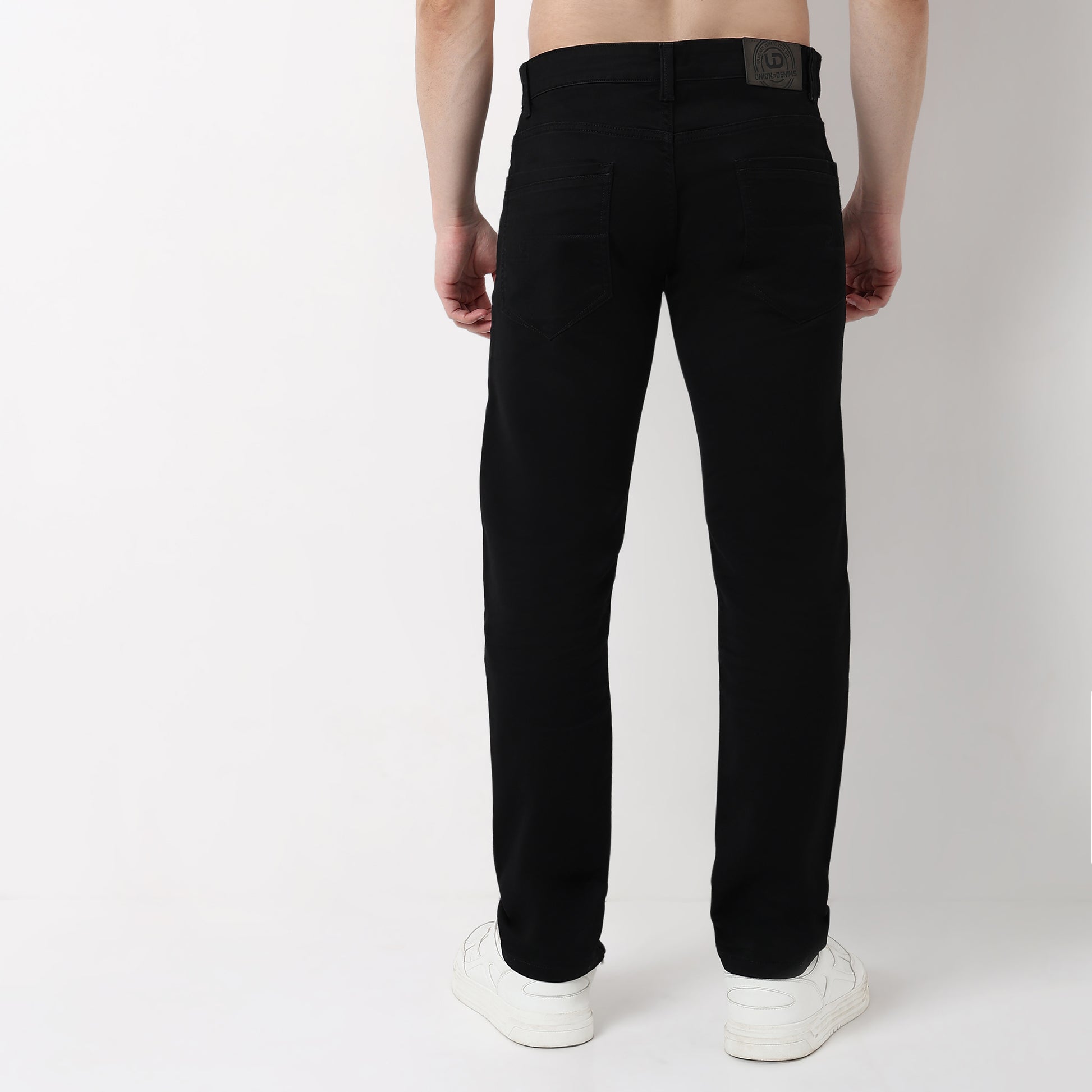 Straight Fit Solid Jeans