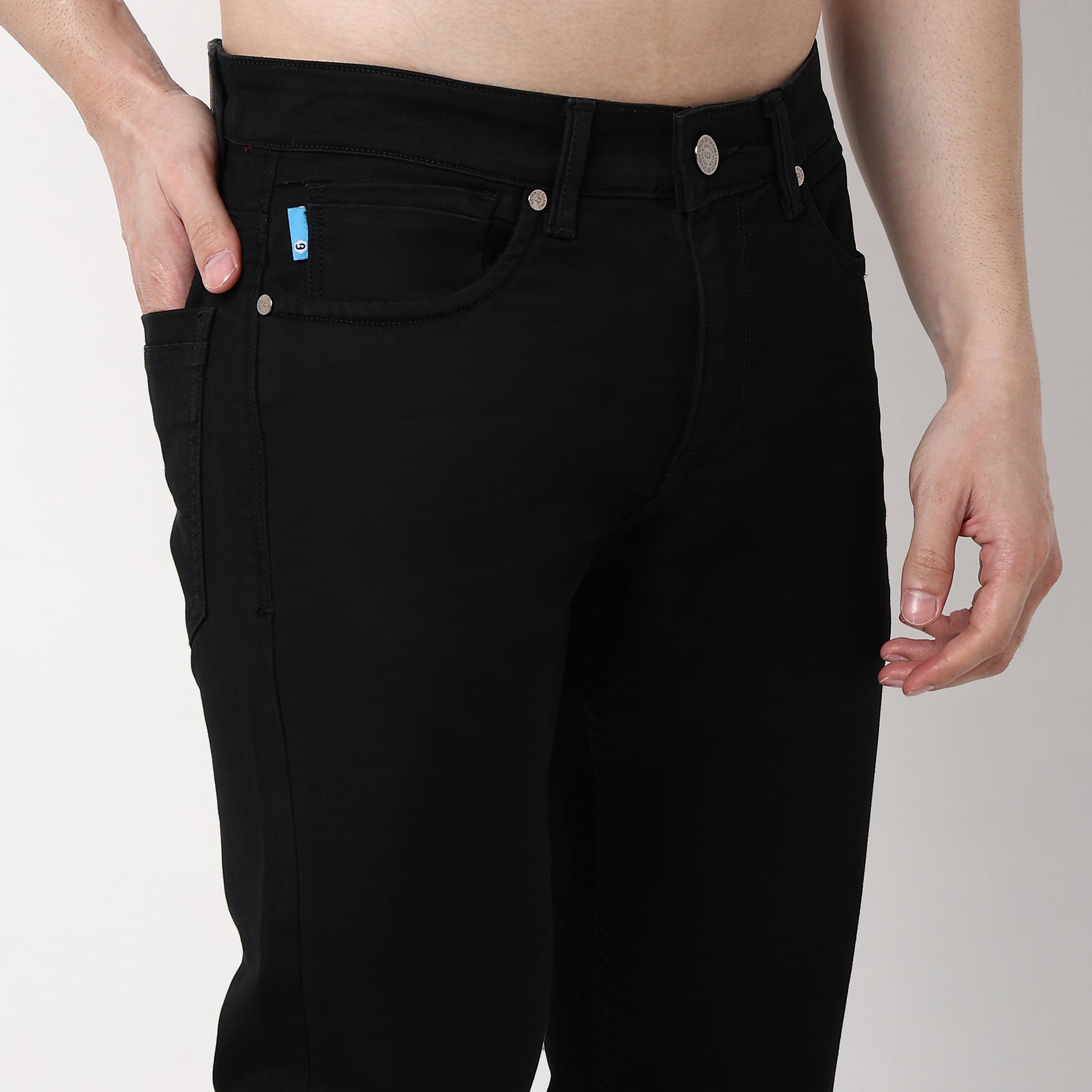 Straight Fit Solid Jeans