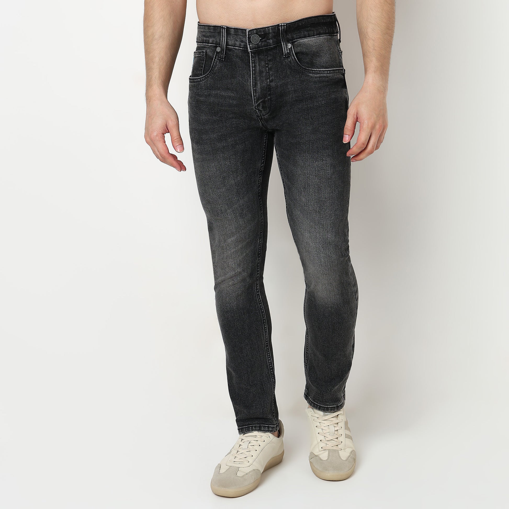 Stone Wash Slim Fit Jeans